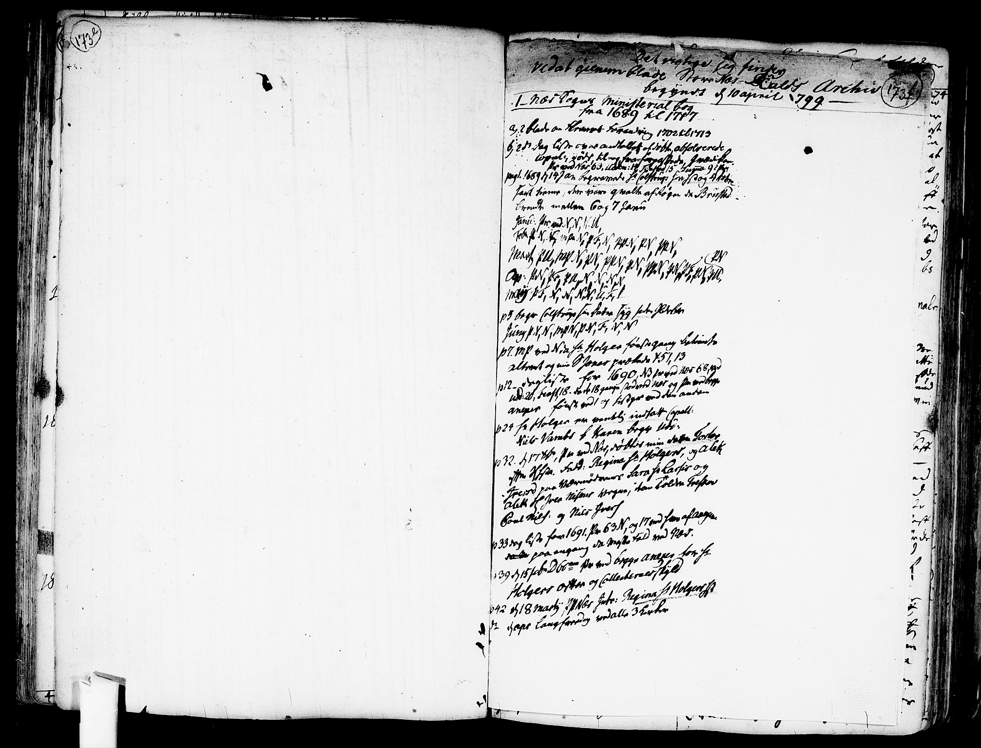 Nes prestekontor Kirkebøker, SAO/A-10410/F/Fa/L0001: Parish register (official) no. I 1, 1689-1716, p. 173f