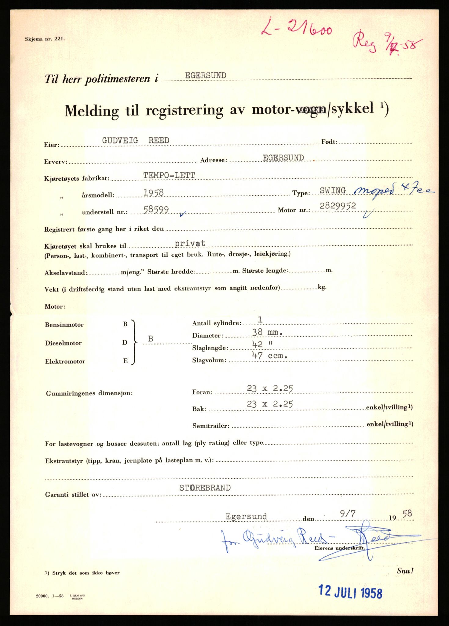 Stavanger trafikkstasjon, SAST/A-101942/0/F/L0038: L-21500 - L-22252, 1930-1971, p. 355