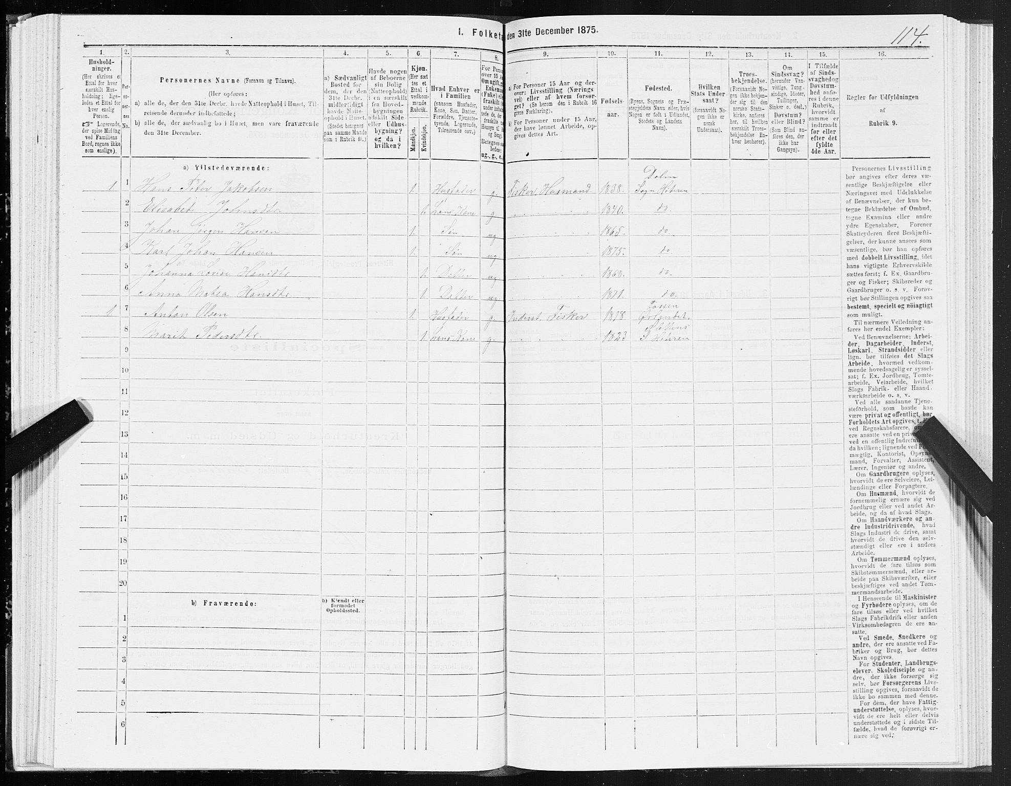 SAT, 1875 census for 1617P Hitra, 1875, p. 7114