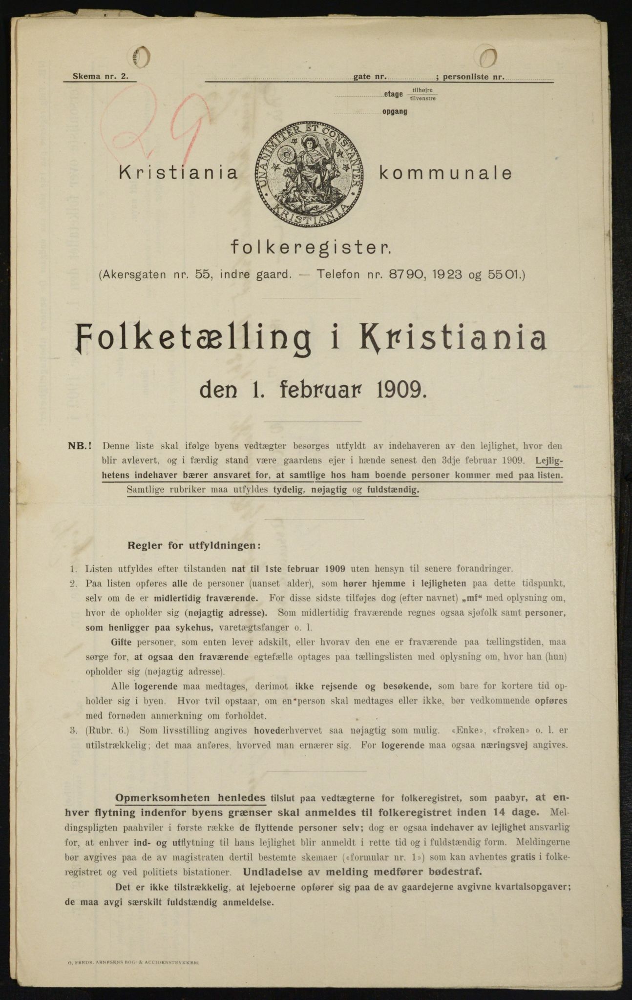 OBA, Municipal Census 1909 for Kristiania, 1909, p. 3104