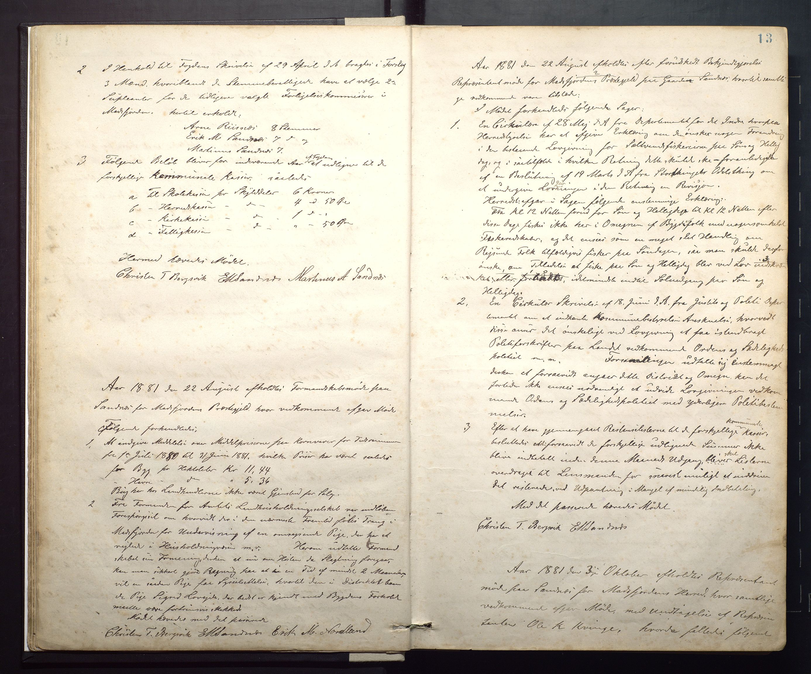 Masfjorden kommune. Formannskapet, IKAH/1266-021/A/Aa/L0001: Møtebok for Masfjorden formannskap og heradsstyre, 1879-1904, p. 13