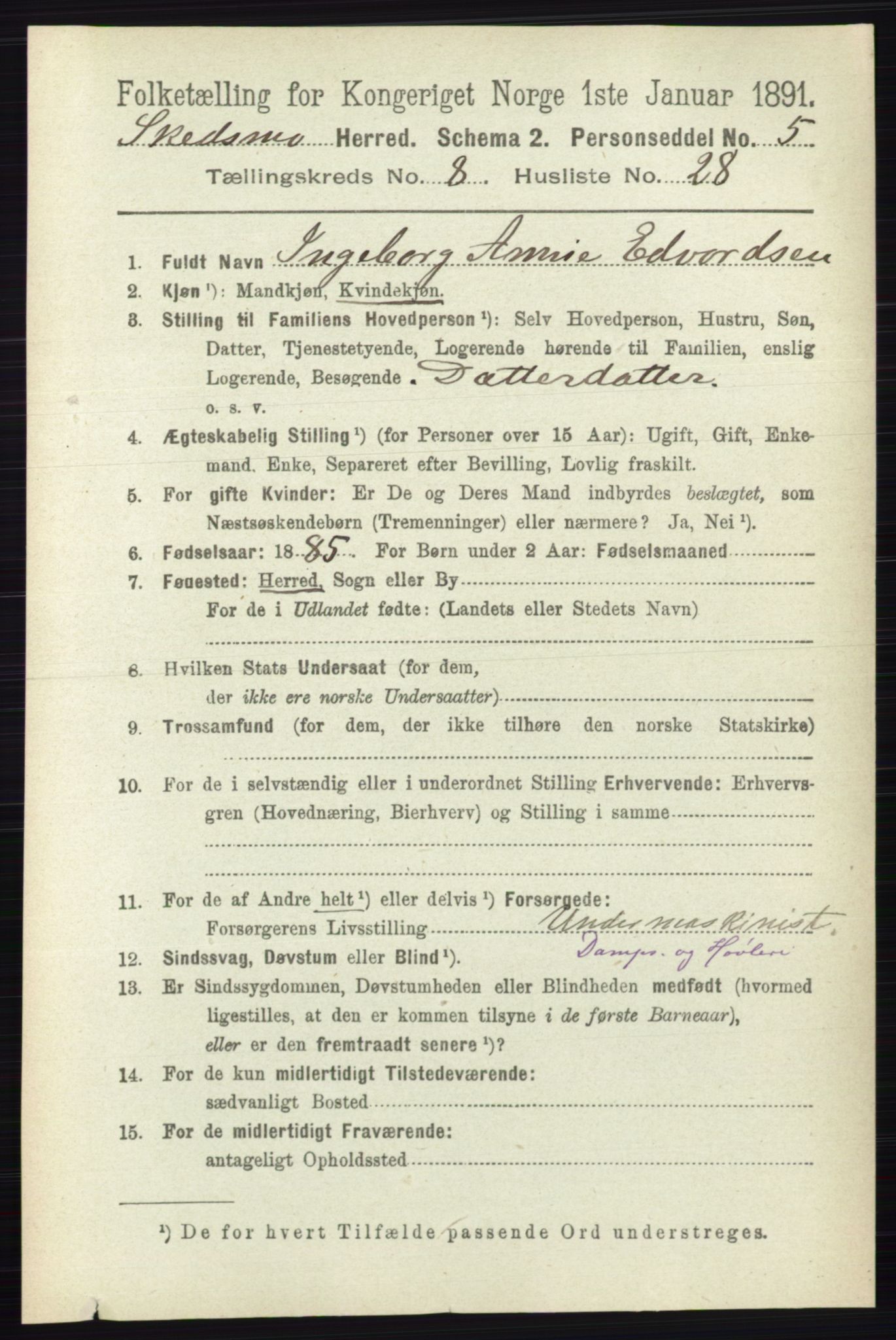 RA, 1891 census for 0231 Skedsmo, 1891, p. 4246