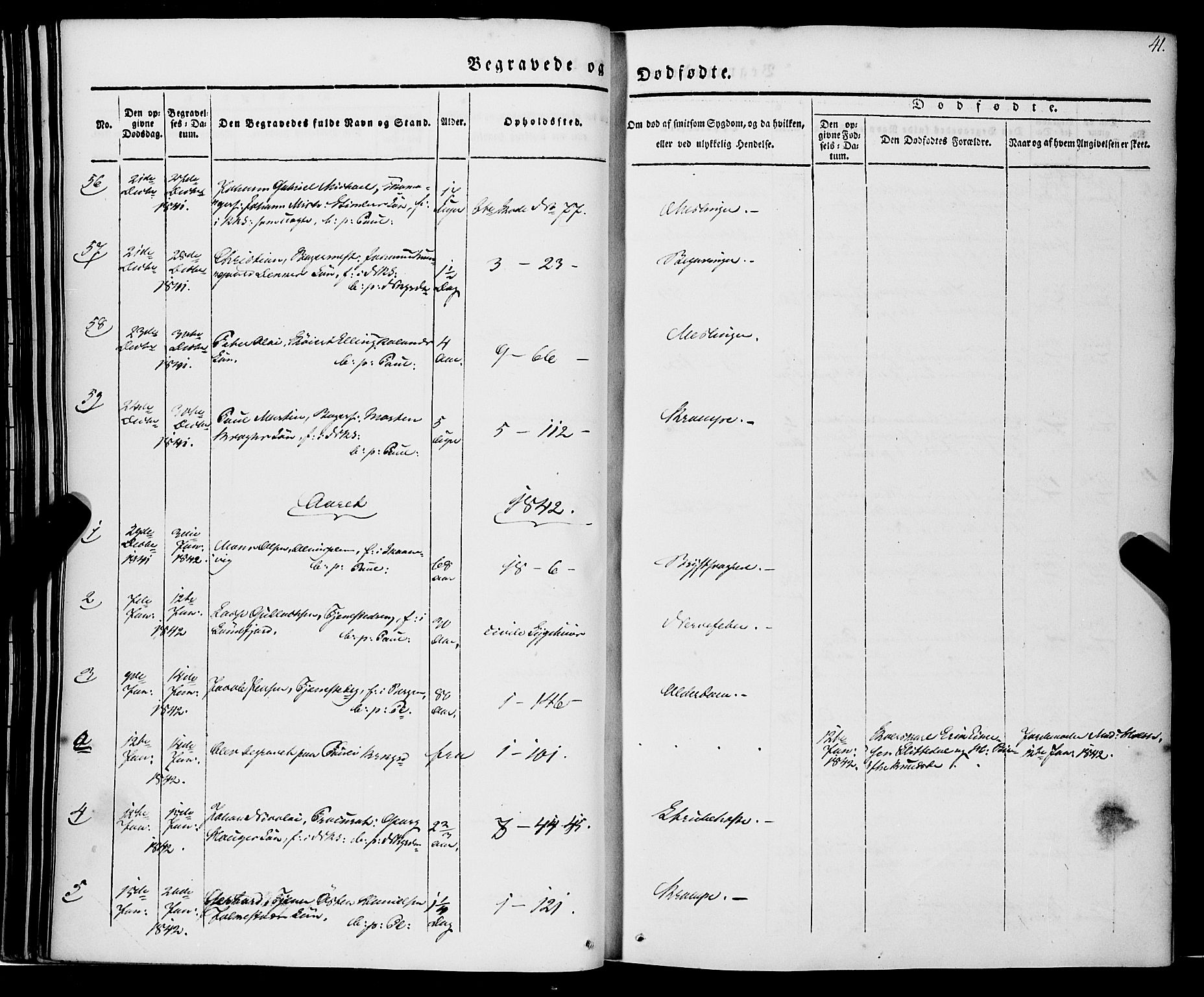 Nykirken Sokneprestembete, SAB/A-77101/H/Haa/L0041: Parish register (official) no. E 1, 1833-1850, p. 41