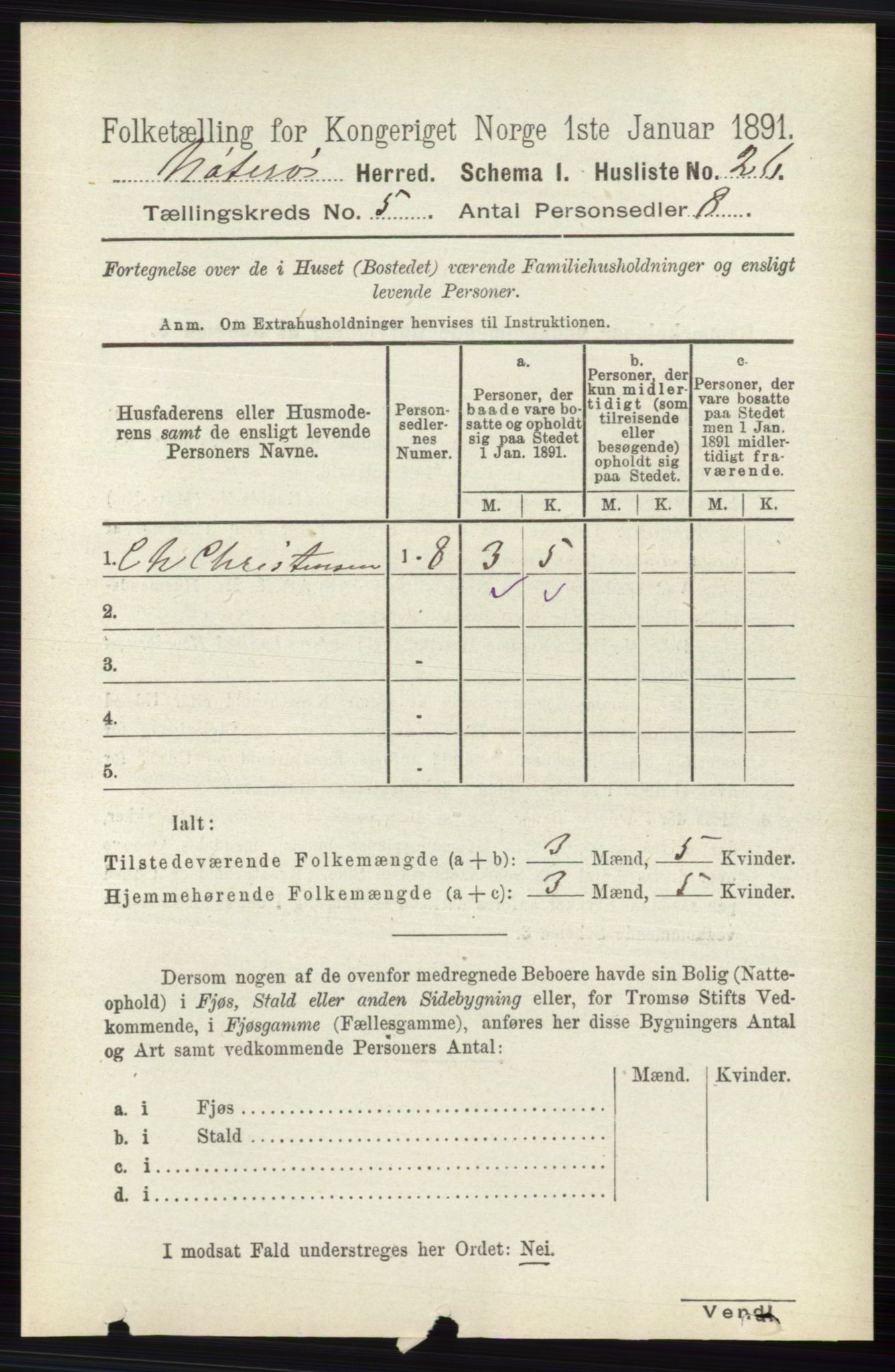 RA, 1891 census for 0722 Nøtterøy, 1891, p. 2540