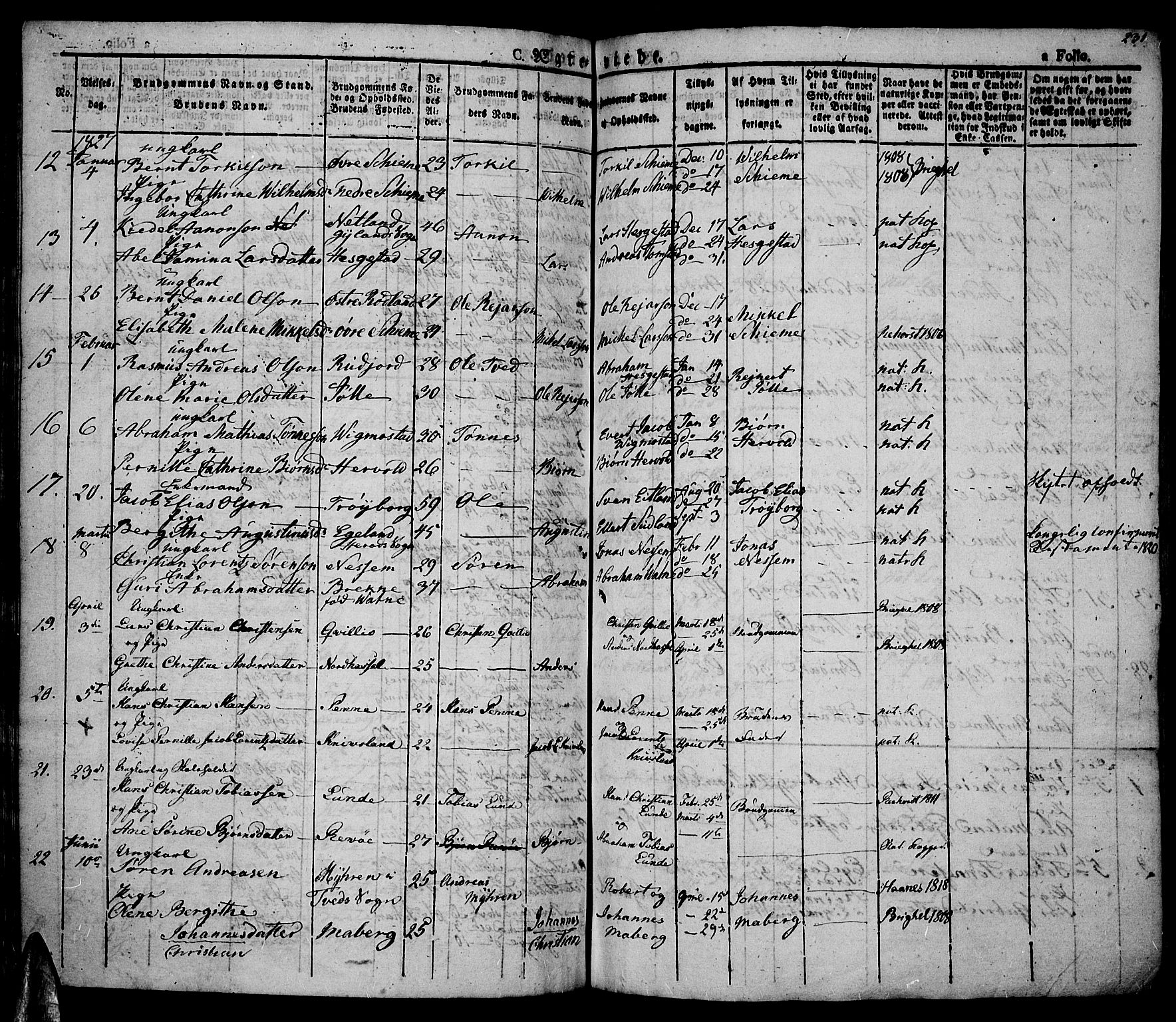 Lista sokneprestkontor, AV/SAK-1111-0027/F/Fa/L0008: Parish register (official) no. A 8, 1823-1835, p. 231