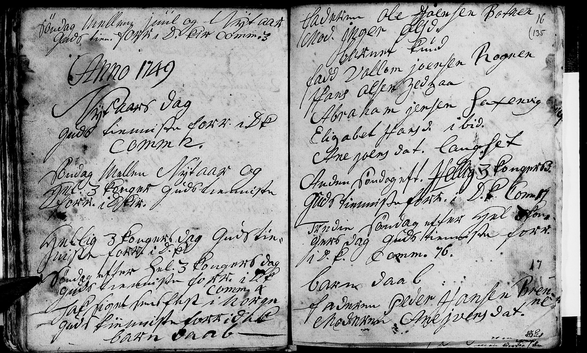 Ministerialprotokoller, klokkerbøker og fødselsregistre - Nordland, SAT/A-1459/847/L0662: Parish register (official) no. 847A02, 1735-1749, p. 135