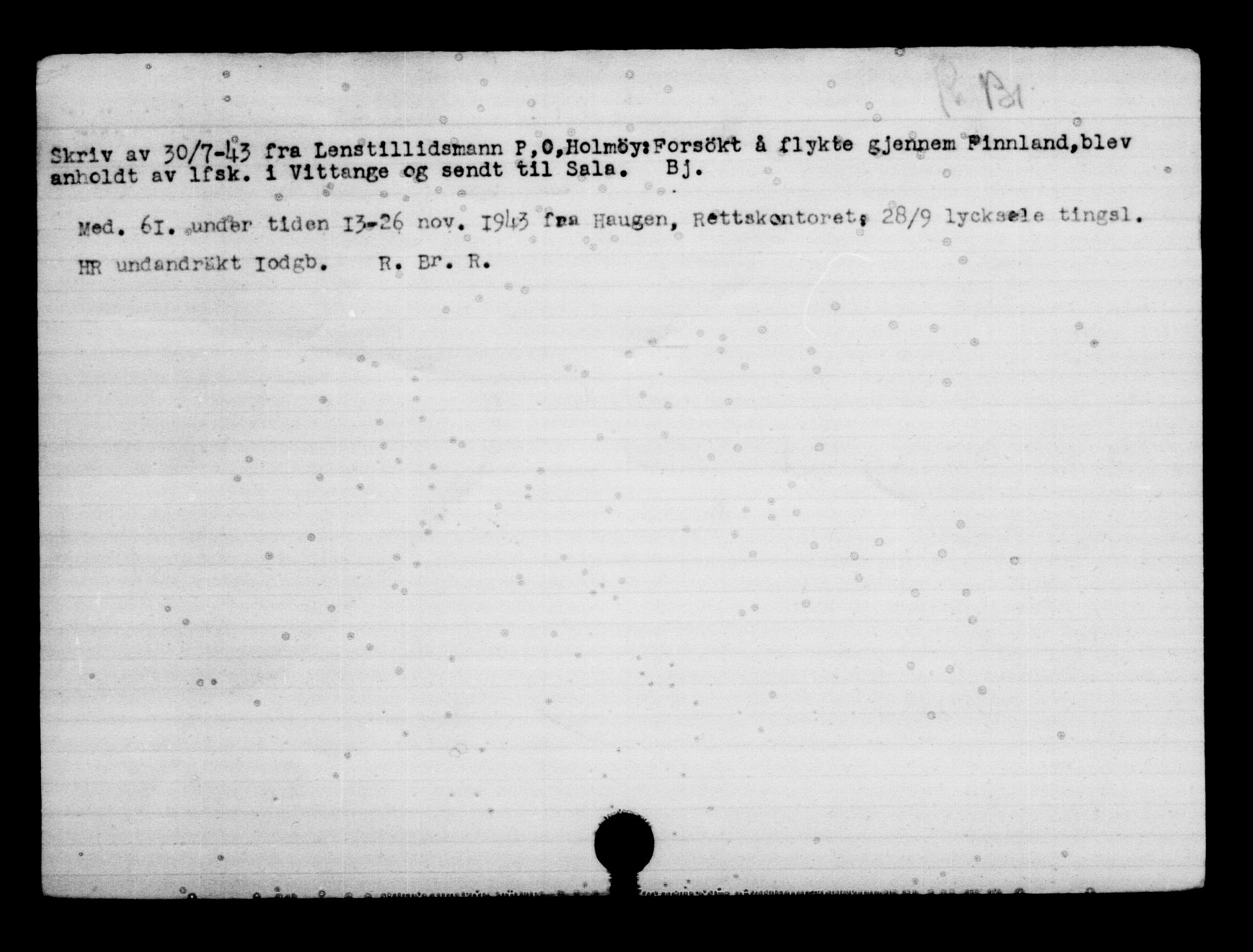 Den Kgl. Norske Legasjons Flyktningskontor, AV/RA-S-6753/V/Va/L0006: Kjesäterkartoteket.  Flyktningenr. 9400-12711, 1940-1945, p. 226