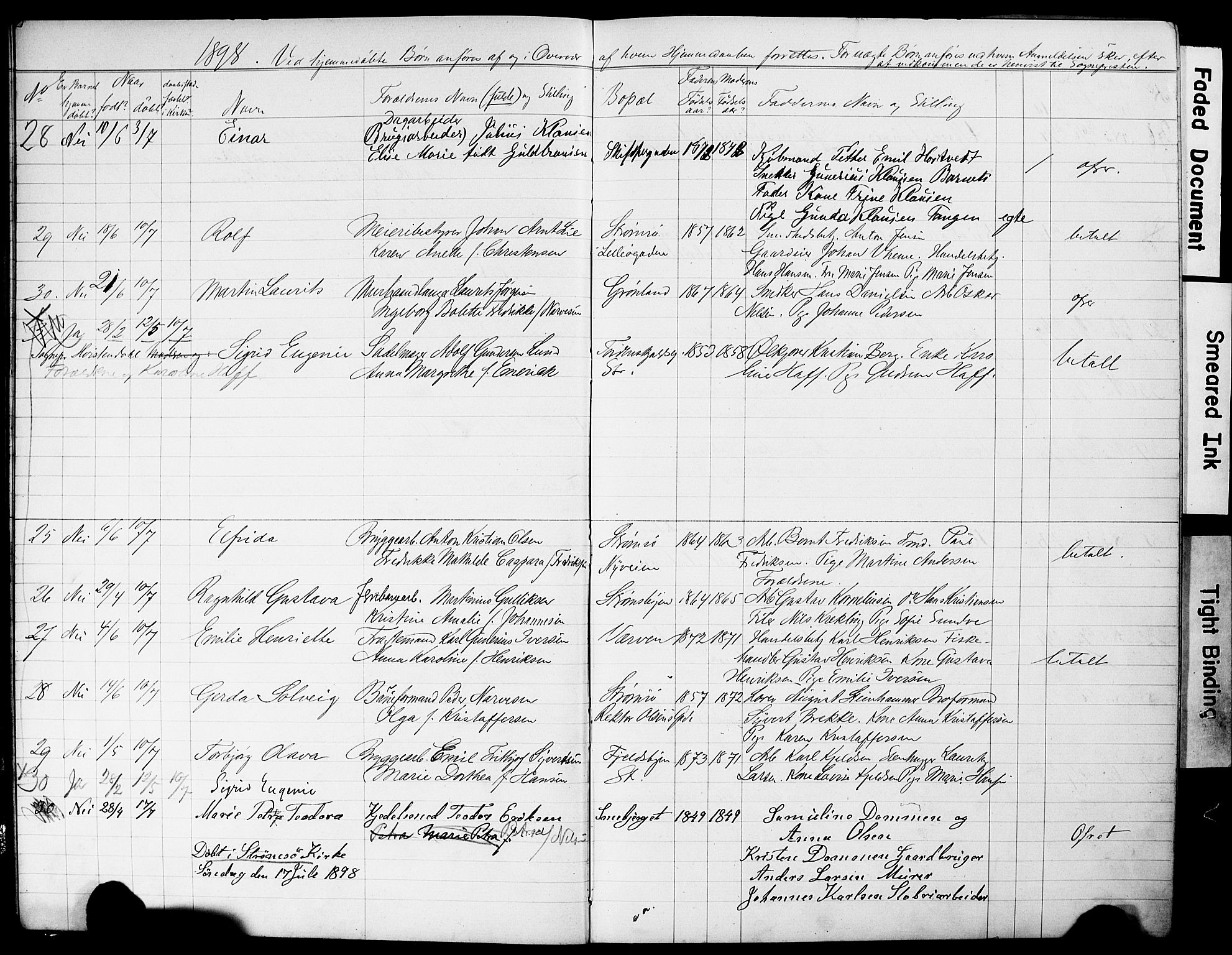 Strømsø kirkebøker, AV/SAKO-A-246/Y/Yb/L0001: Parish register draft no. II 1, 1896-1904