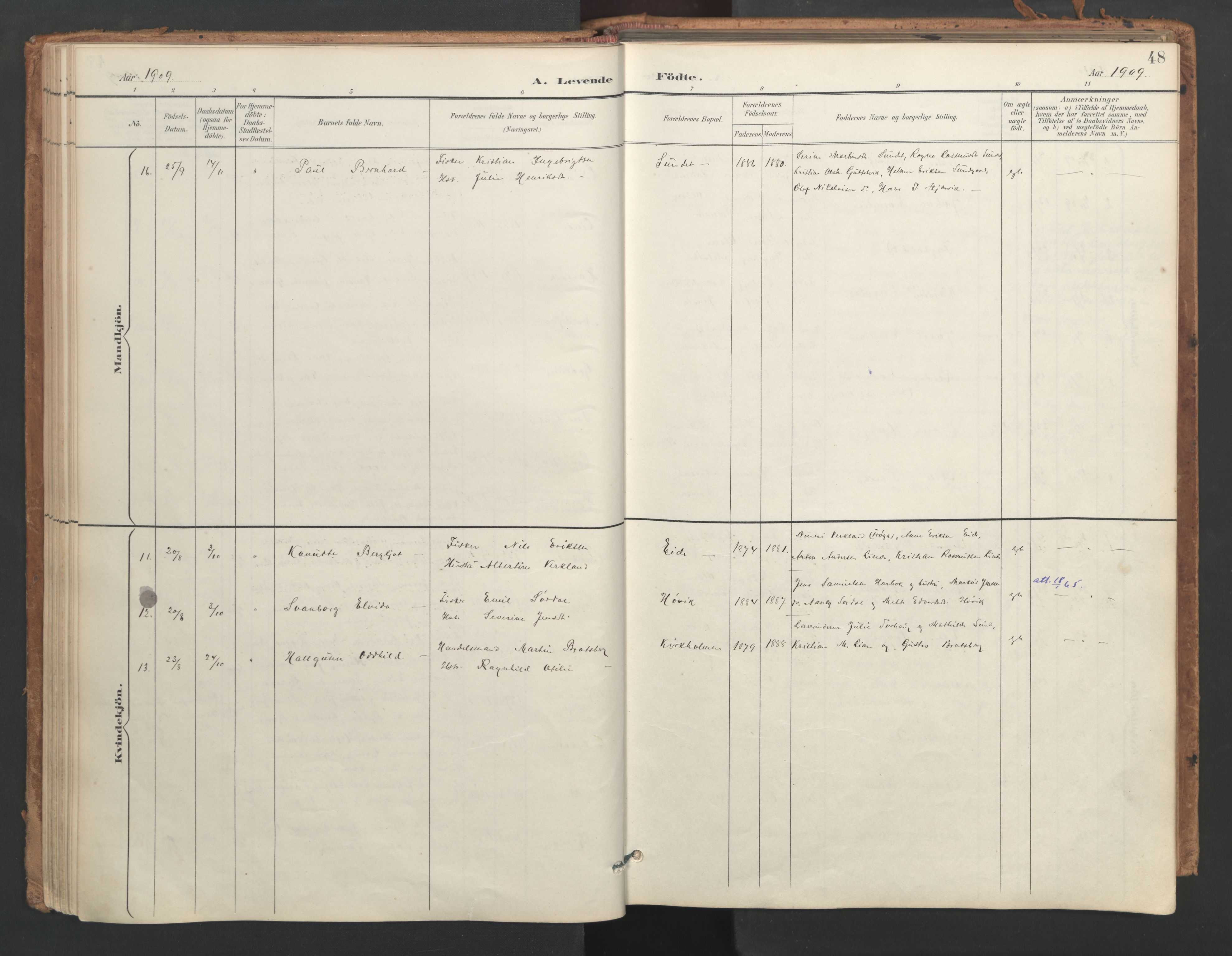 Ministerialprotokoller, klokkerbøker og fødselsregistre - Sør-Trøndelag, SAT/A-1456/656/L0693: Parish register (official) no. 656A02, 1894-1913, p. 48