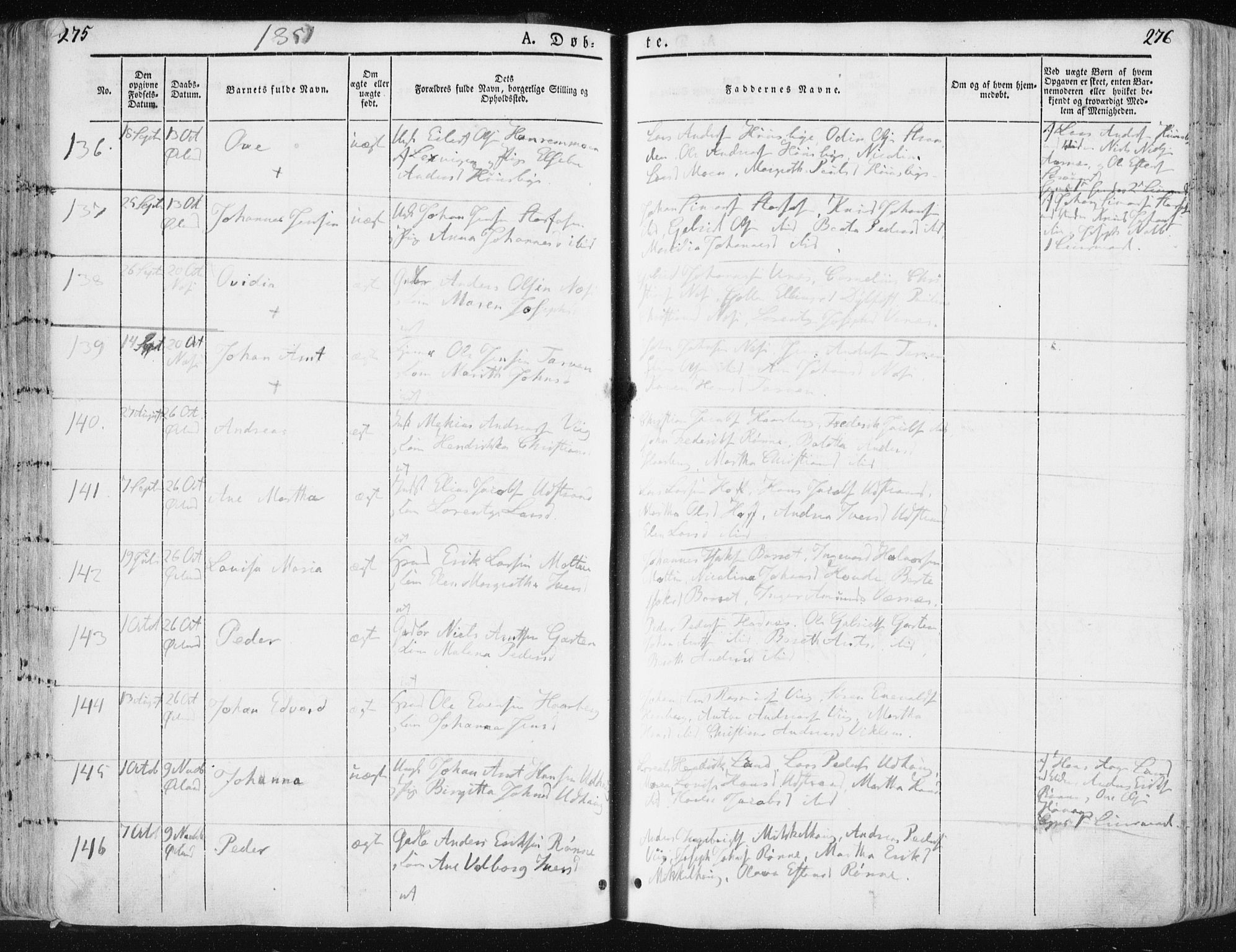 Ministerialprotokoller, klokkerbøker og fødselsregistre - Sør-Trøndelag, AV/SAT-A-1456/659/L0736: Parish register (official) no. 659A06, 1842-1856, p. 275-276