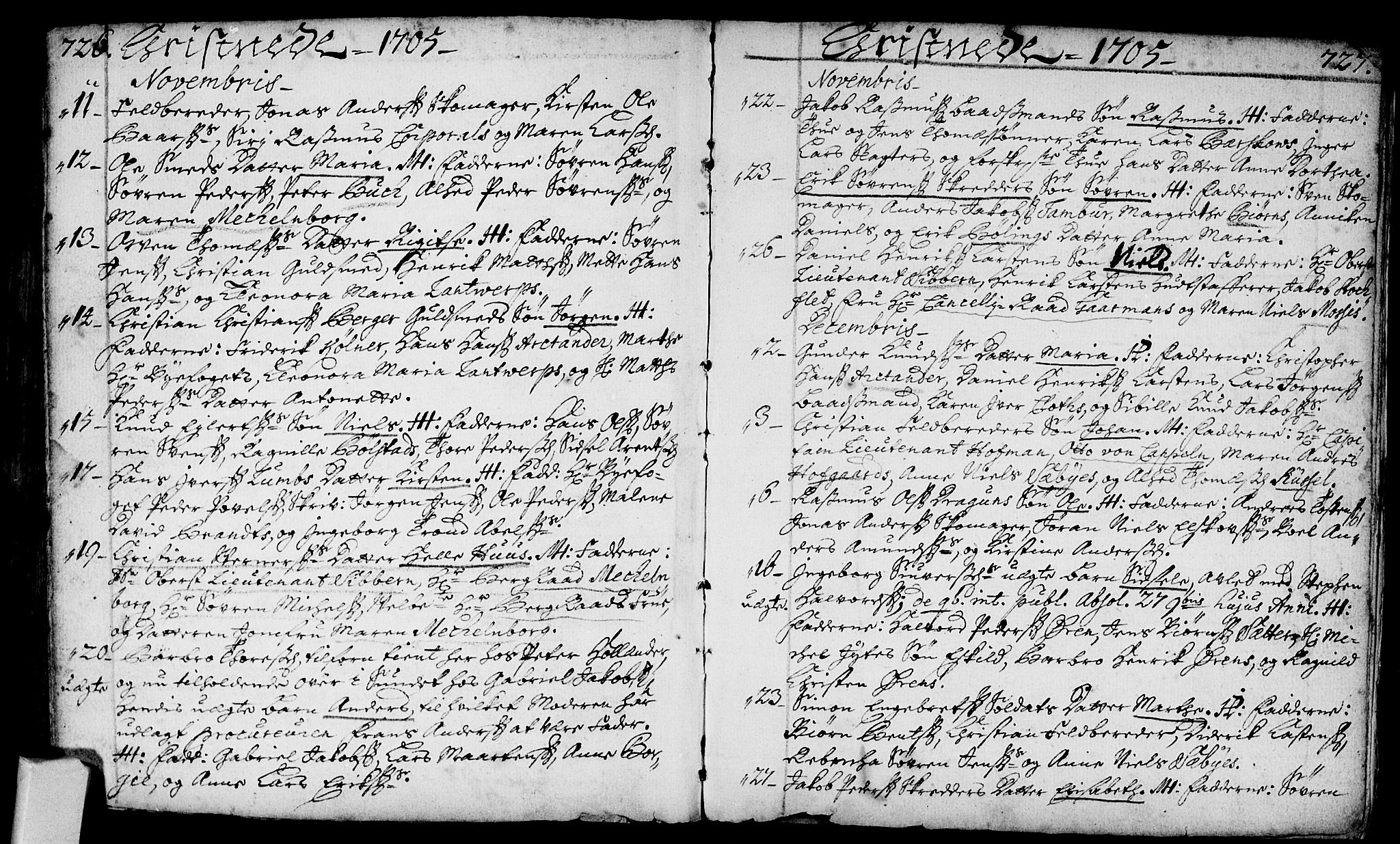 Bragernes kirkebøker, AV/SAKO-A-6/F/Fa/L0002: Parish register (official) no. I 2, 1680-1705, p. 726-727