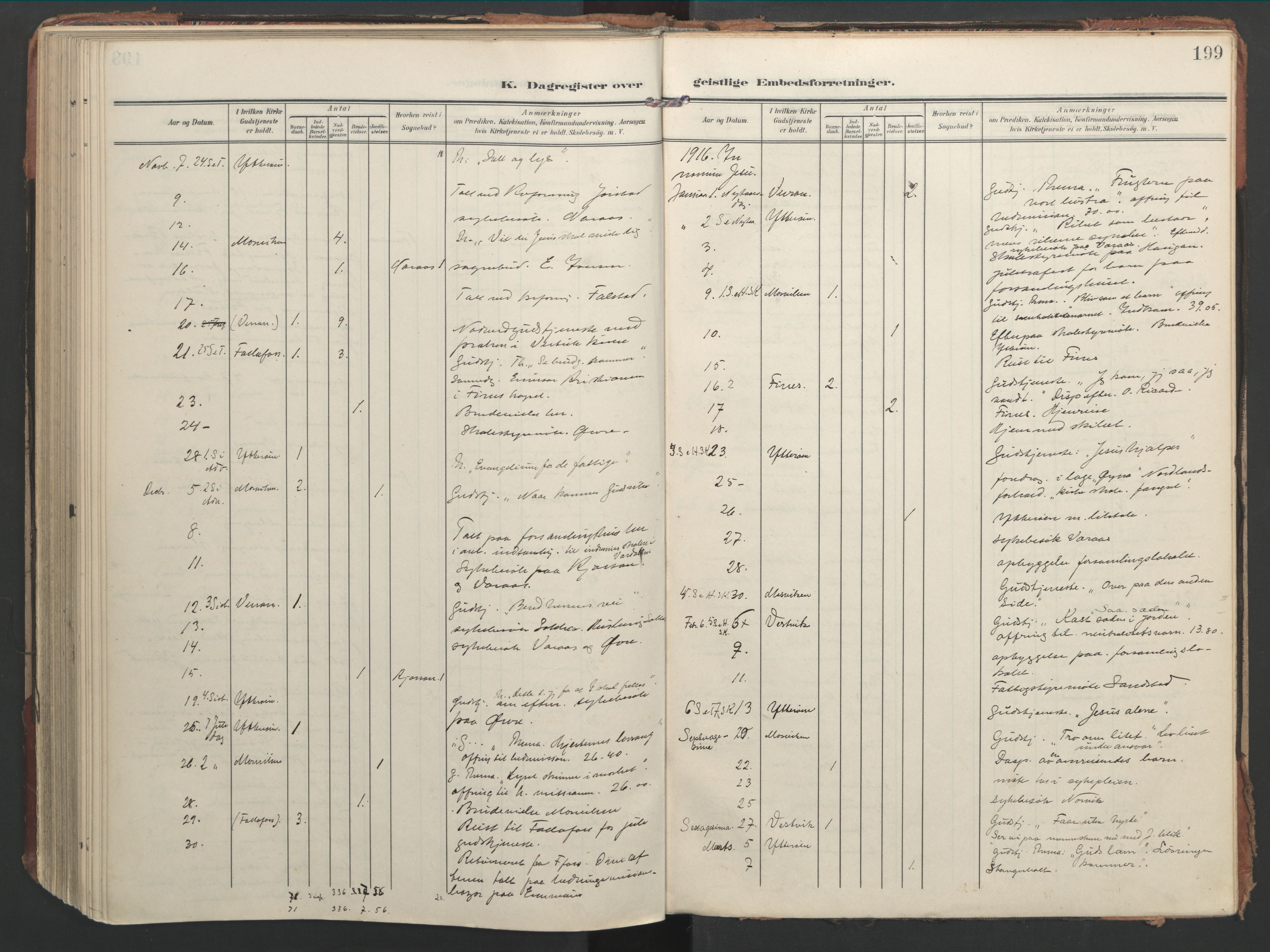 Ministerialprotokoller, klokkerbøker og fødselsregistre - Nord-Trøndelag, AV/SAT-A-1458/744/L0421: Parish register (official) no. 744A05, 1905-1930, p. 199