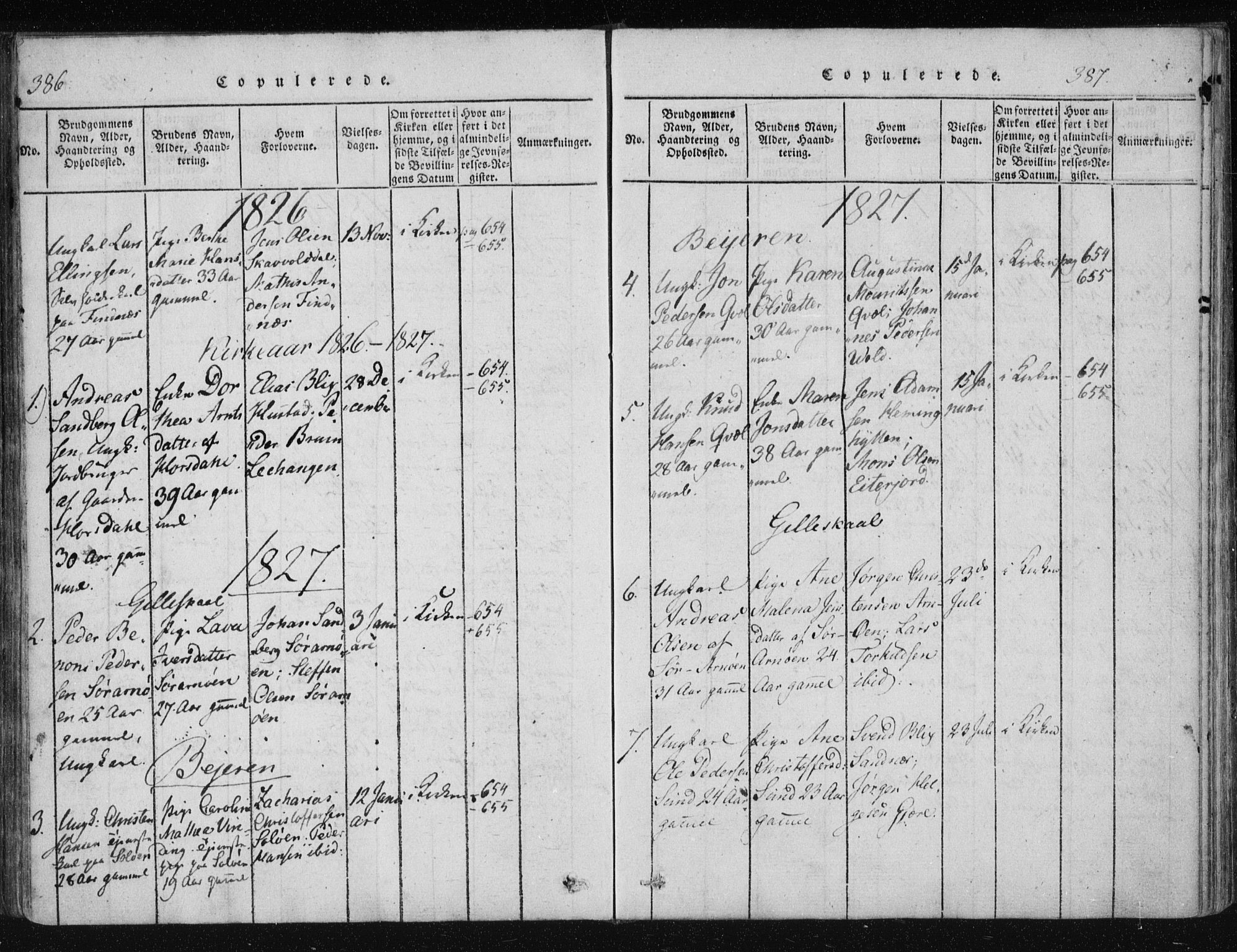 Ministerialprotokoller, klokkerbøker og fødselsregistre - Nordland, SAT/A-1459/805/L0096: Parish register (official) no. 805A03, 1820-1837, p. 386-387