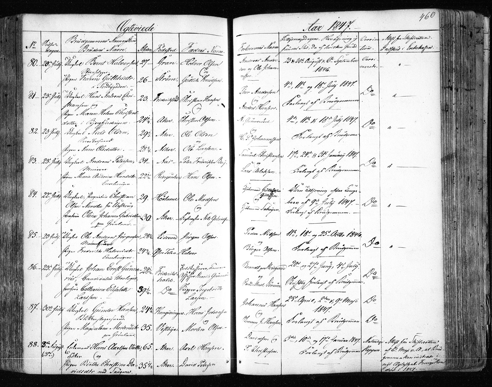 Aker prestekontor kirkebøker, AV/SAO-A-10861/F/L0019: Parish register (official) no. 19, 1842-1852, p. 460