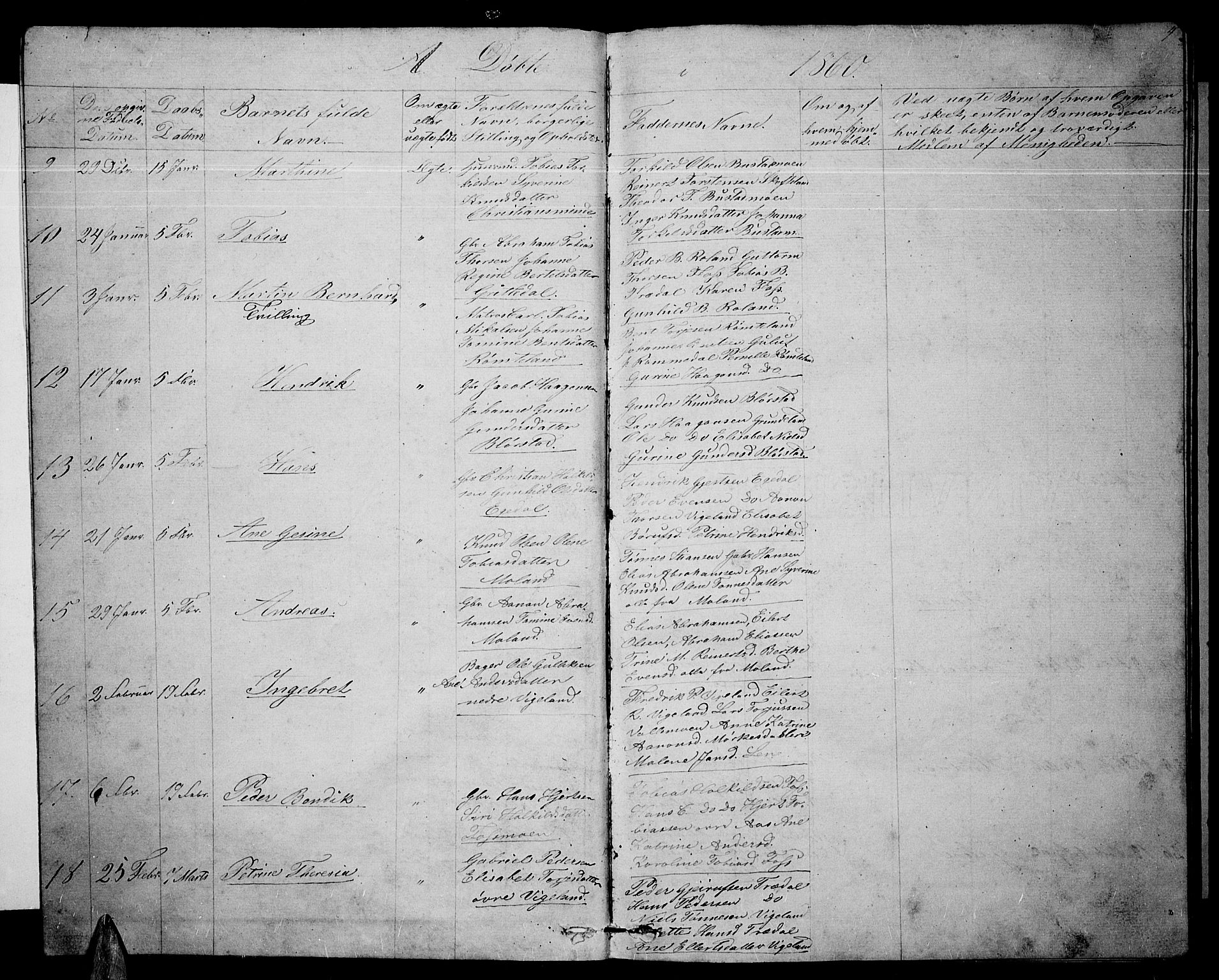 Sør-Audnedal sokneprestkontor, AV/SAK-1111-0039/F/Fb/Fbb/L0003: Parish register (copy) no. B 3, 1859-1868, p. 4