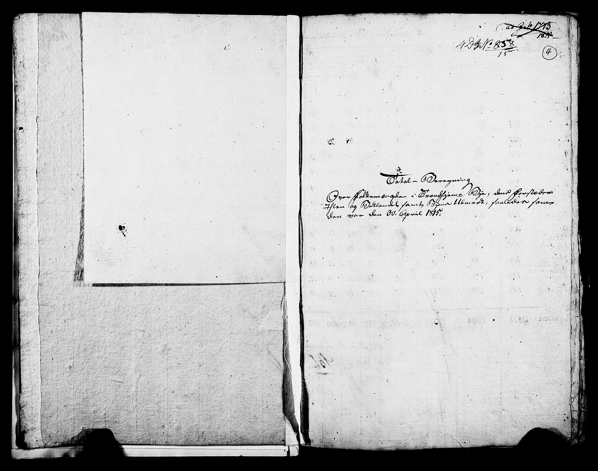 RA, Census 1815 for Trondheim, 1815, p. 4