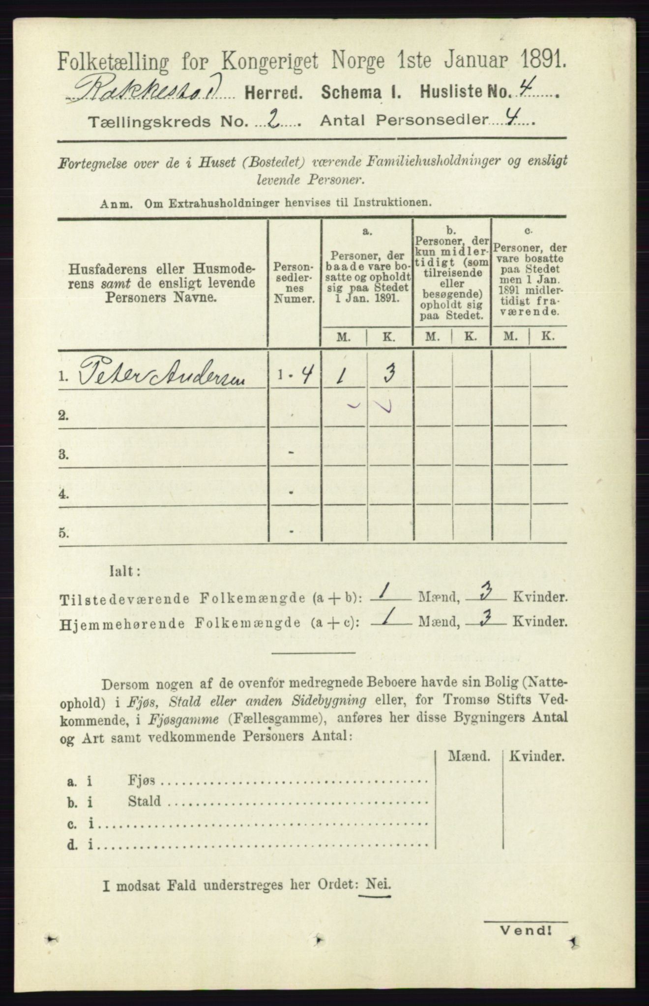 RA, 1891 census for 0128 Rakkestad, 1891, p. 524