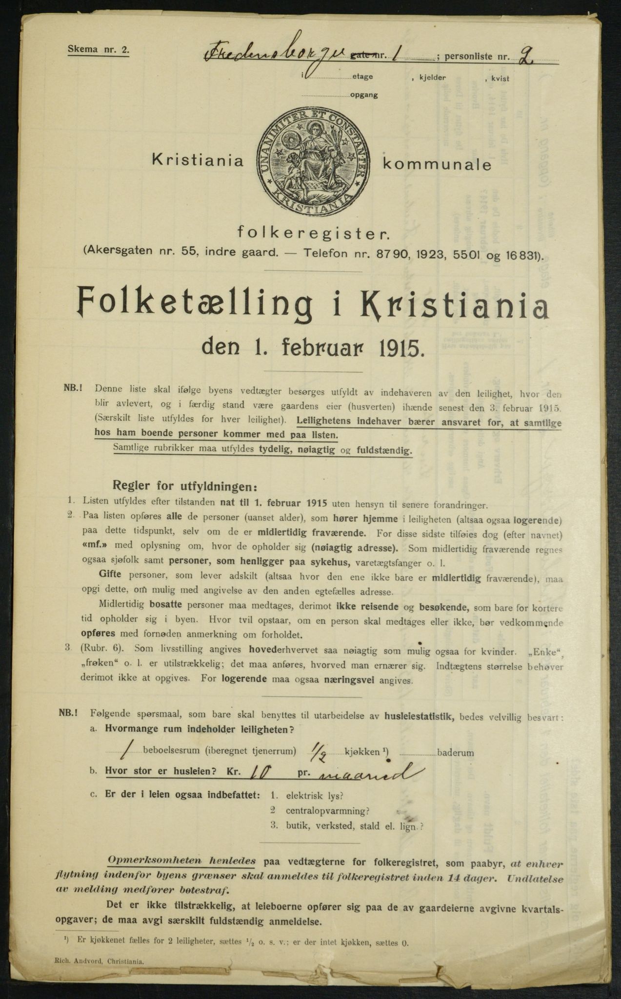 OBA, Municipal Census 1915 for Kristiania, 1915, p. 25024