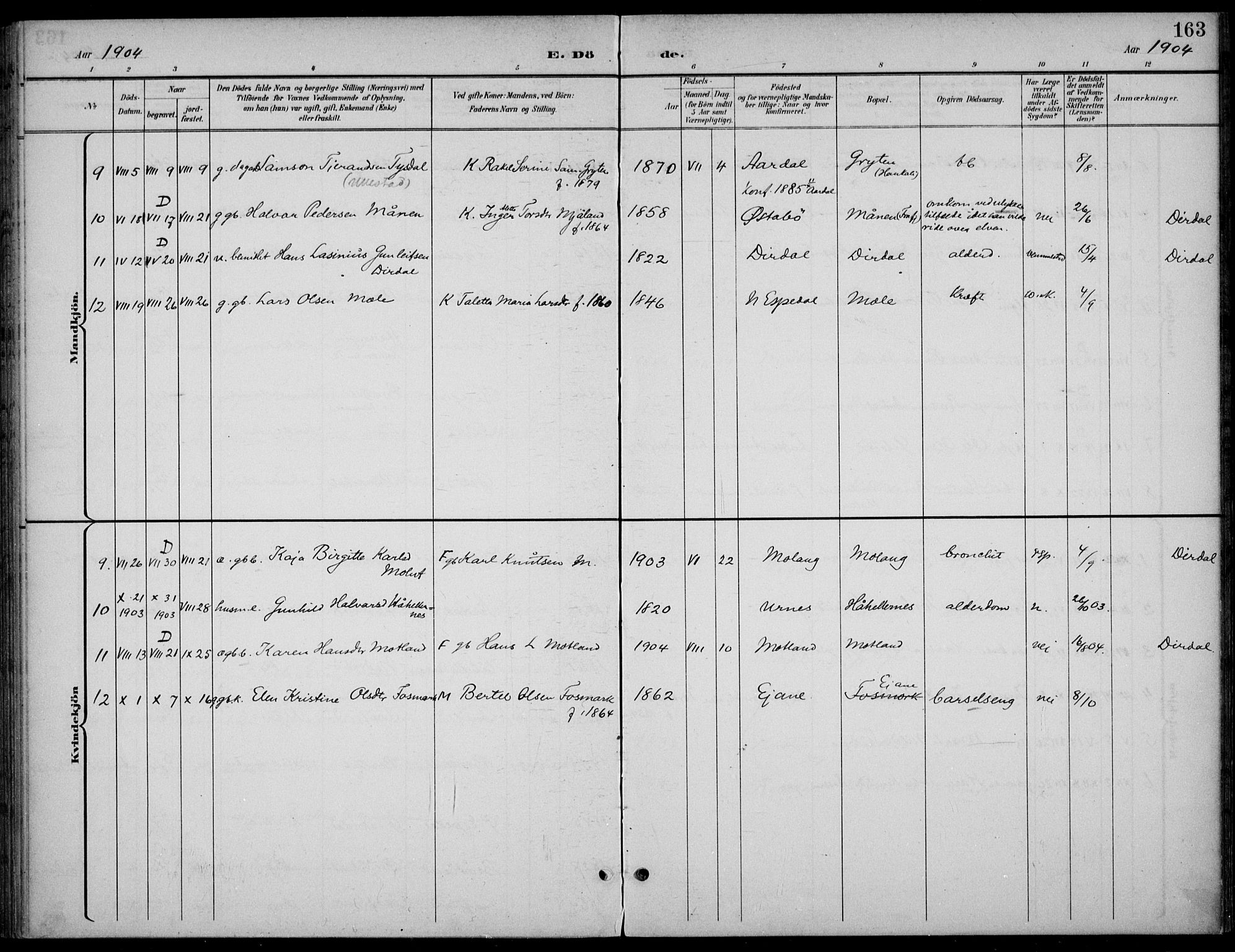 Høgsfjord sokneprestkontor, AV/SAST-A-101624/H/Ha/Haa/L0007: Parish register (official) no. A 7, 1898-1917, p. 163