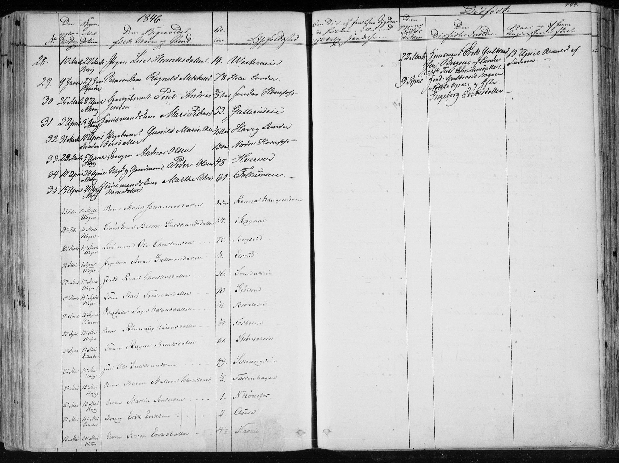 Norderhov kirkebøker, SAKO/A-237/F/Fa/L0010: Parish register (official) no. 10, 1837-1847, p. 444