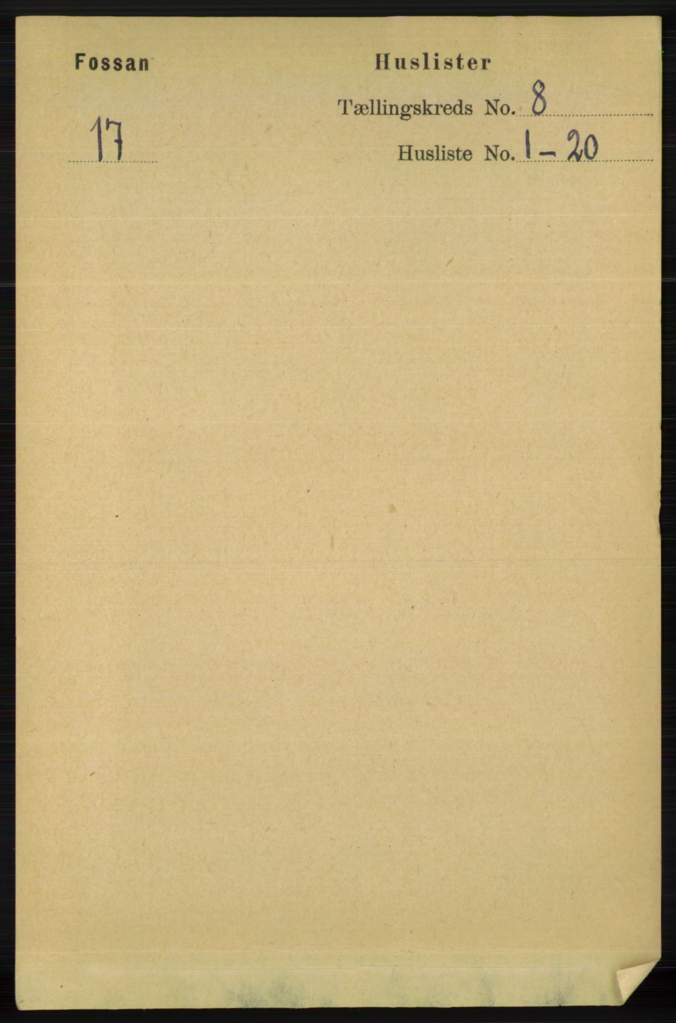 RA, 1891 census for 1129 Forsand, 1891, p. 1303