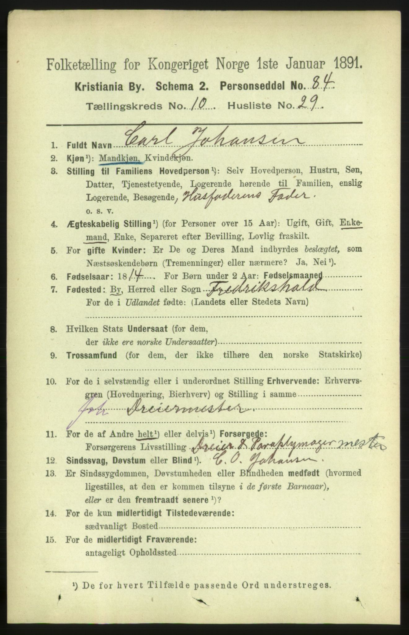 RA, 1891 census for 0301 Kristiania, 1891, p. 4802