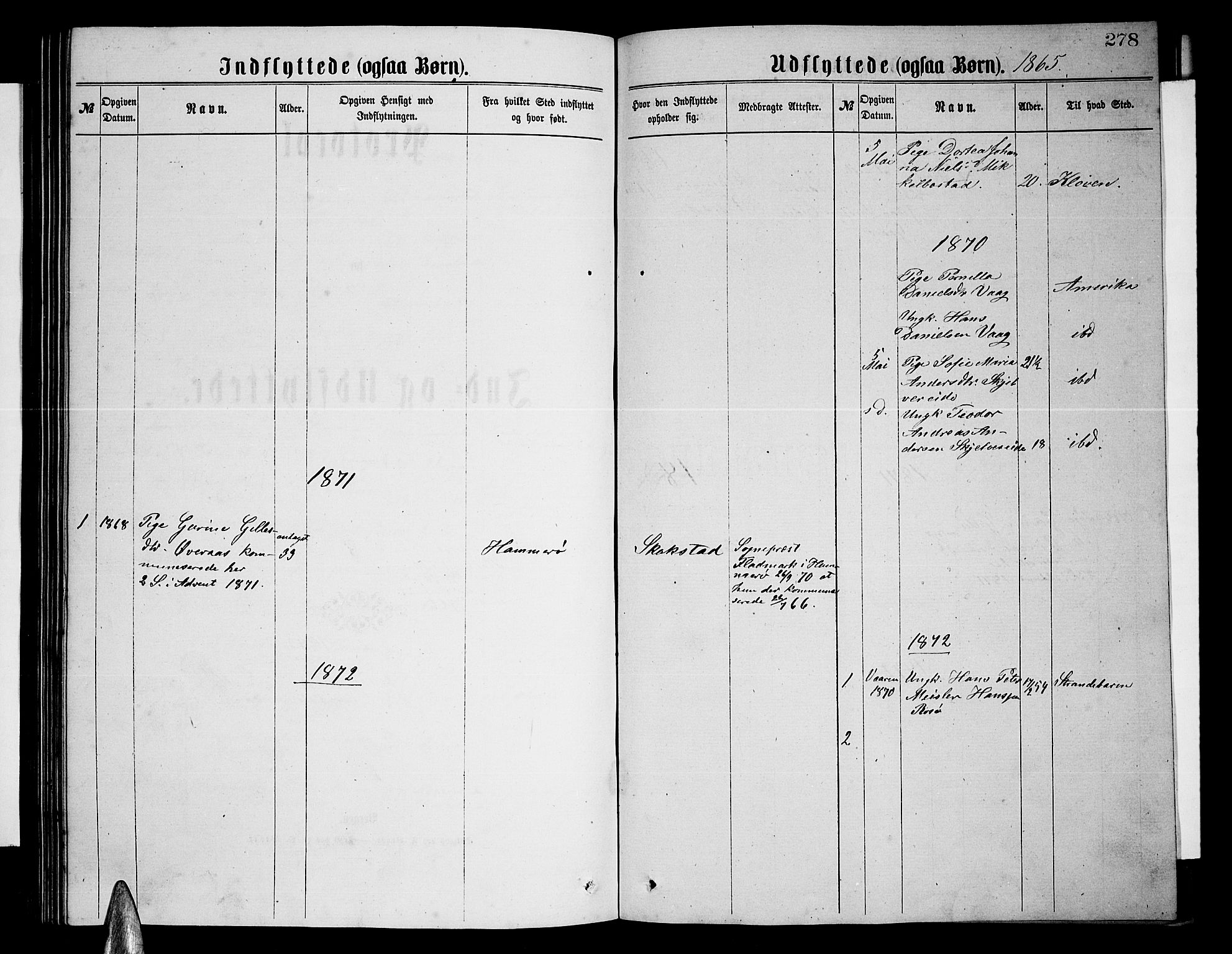 Ministerialprotokoller, klokkerbøker og fødselsregistre - Nordland, SAT/A-1459/855/L0815: Parish register (copy) no. 855C04, 1865-1878, p. 278