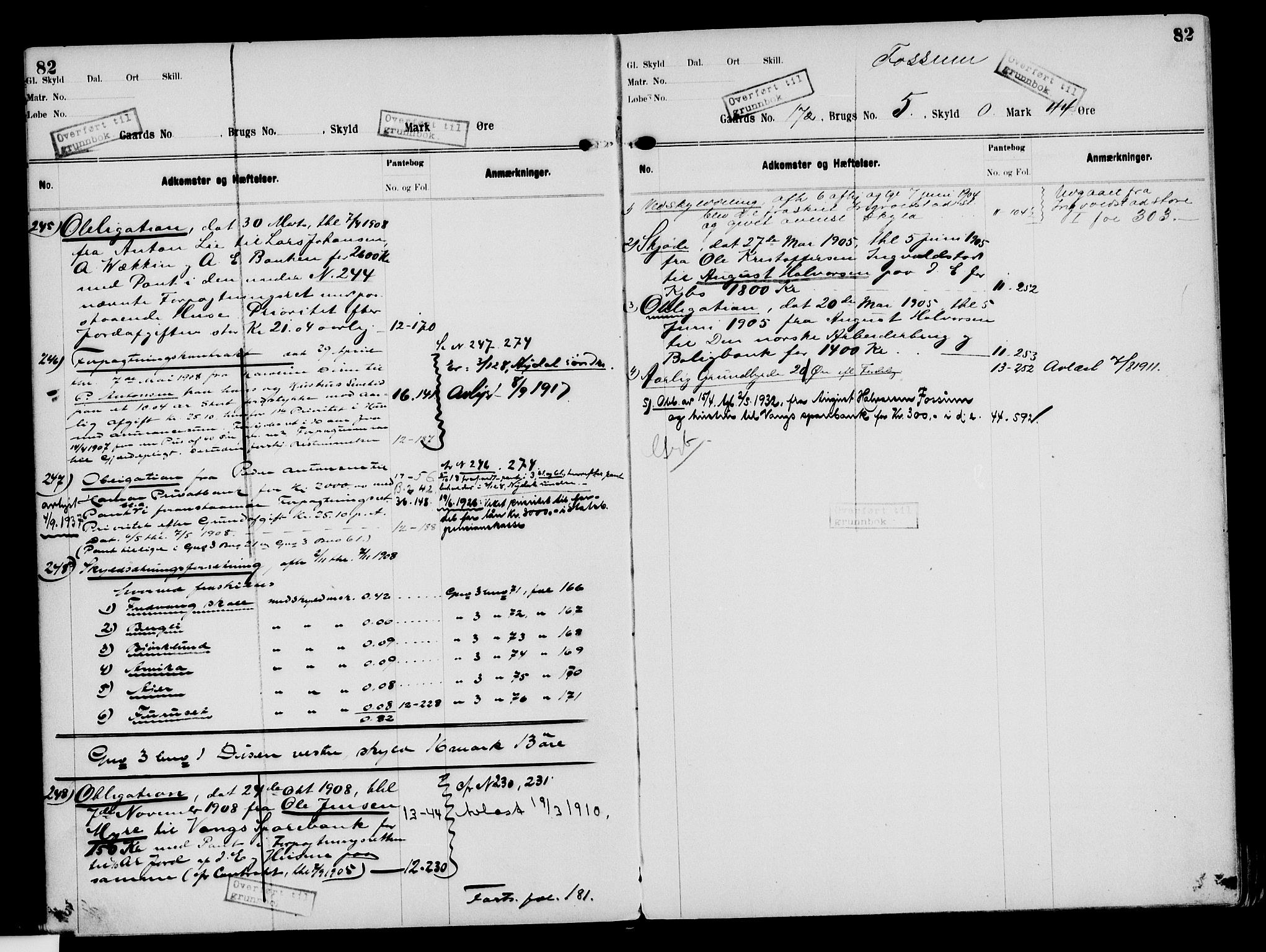 Nord-Hedmark sorenskriveri, SAH/TING-012/H/Ha/Had/Hade/L0003: Mortgage register no. 4.3, 1899-1940, p. 82