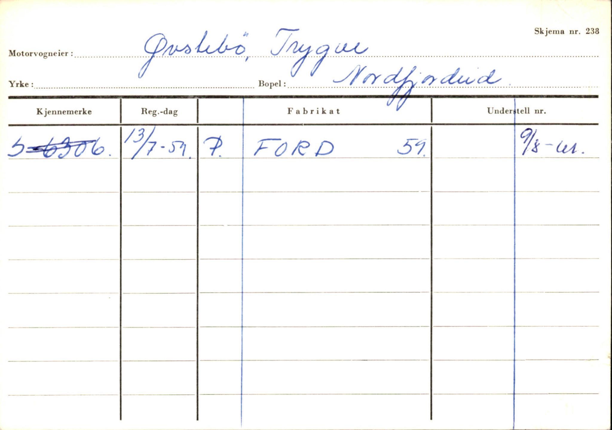 Statens vegvesen, Sogn og Fjordane vegkontor, AV/SAB-A-5301/4/F/L0130: Eigarregister Eid T-Å. Høyanger A-O, 1945-1975, p. 261