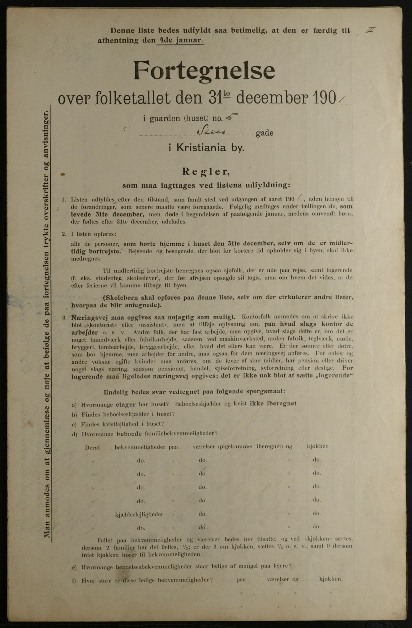 OBA, Municipal Census 1901 for Kristiania, 1901, p. 14585