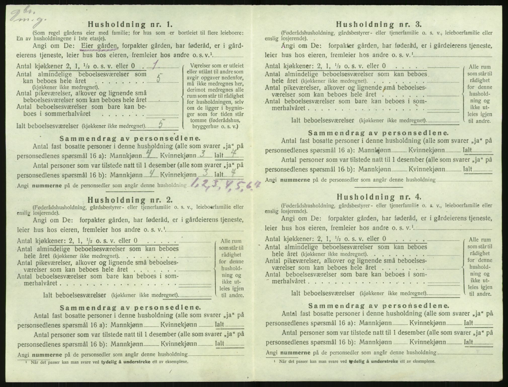 SAK, 1920 census for Stokken, 1920, p. 295