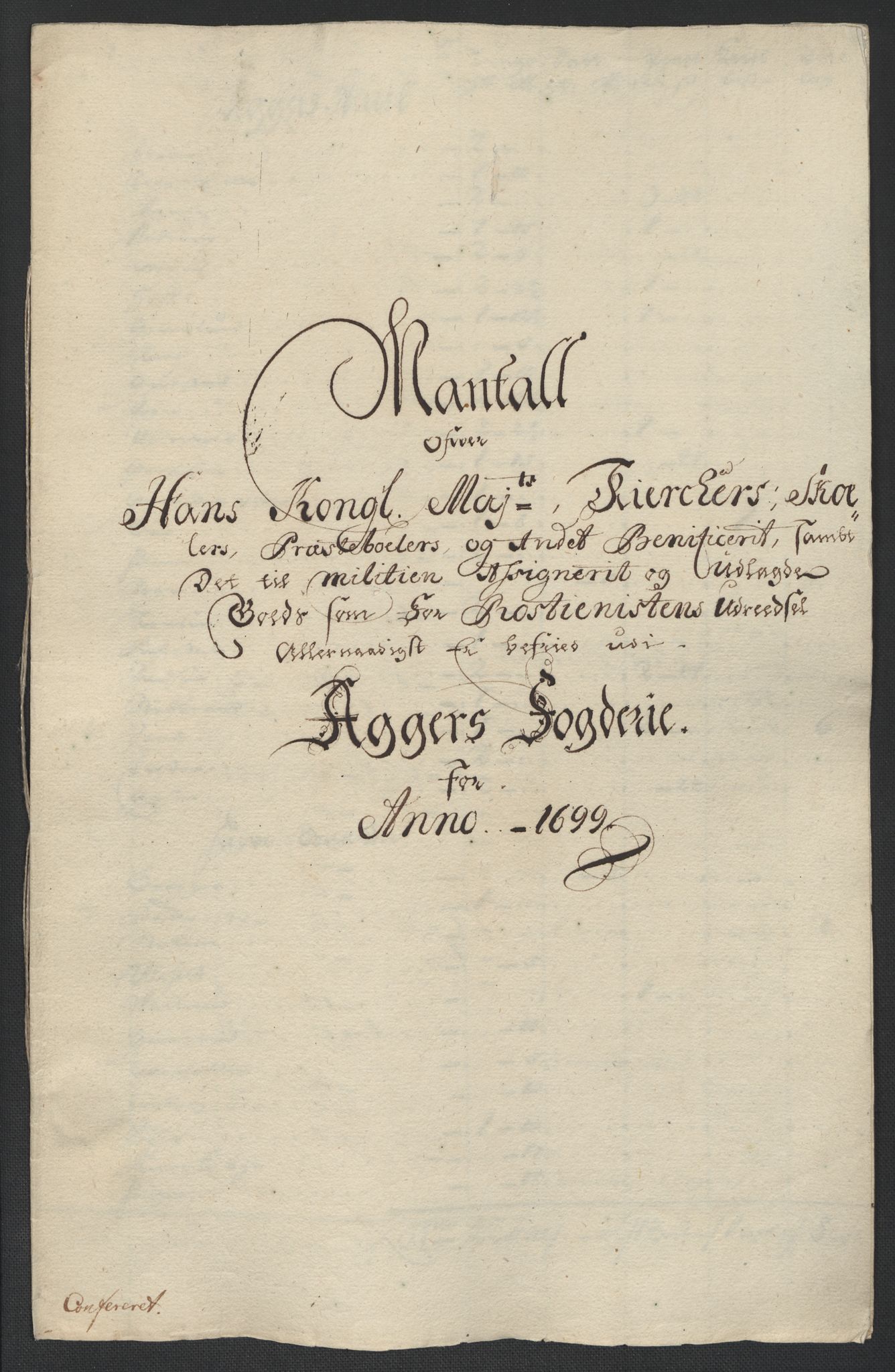 Rentekammeret inntil 1814, Reviderte regnskaper, Fogderegnskap, AV/RA-EA-4092/R10/L0442: Fogderegnskap Aker og Follo, 1699, p. 337