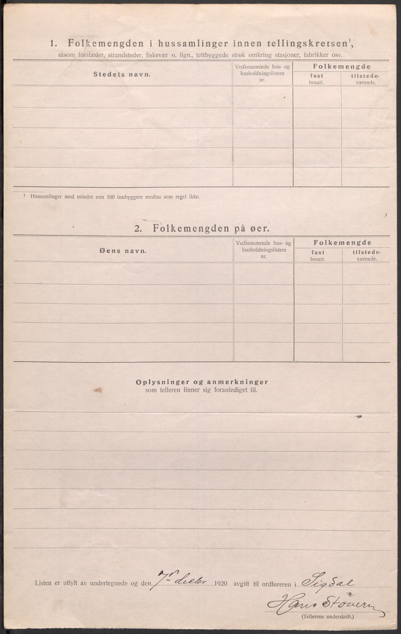 SAKO, 1920 census for Sigdal, 1920, p. 17