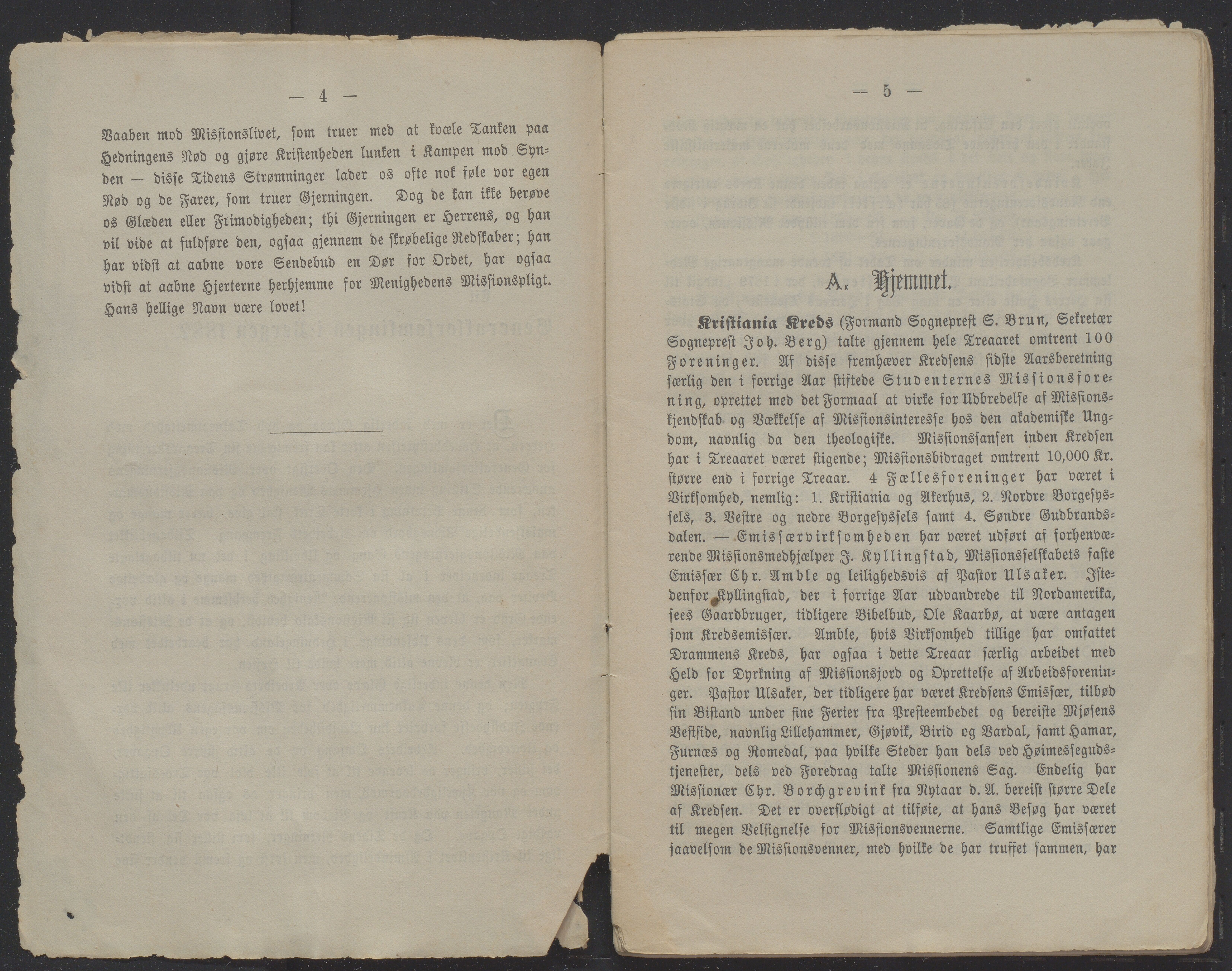 Det Norske Misjonsselskap - hovedadministrasjonen, VID/MA-A-1045/D/Db/Dba/L0338/0009: Beretninger, Bøker, Skrifter o.l   / Årsberetninger 40. , 1882, p. 4-5