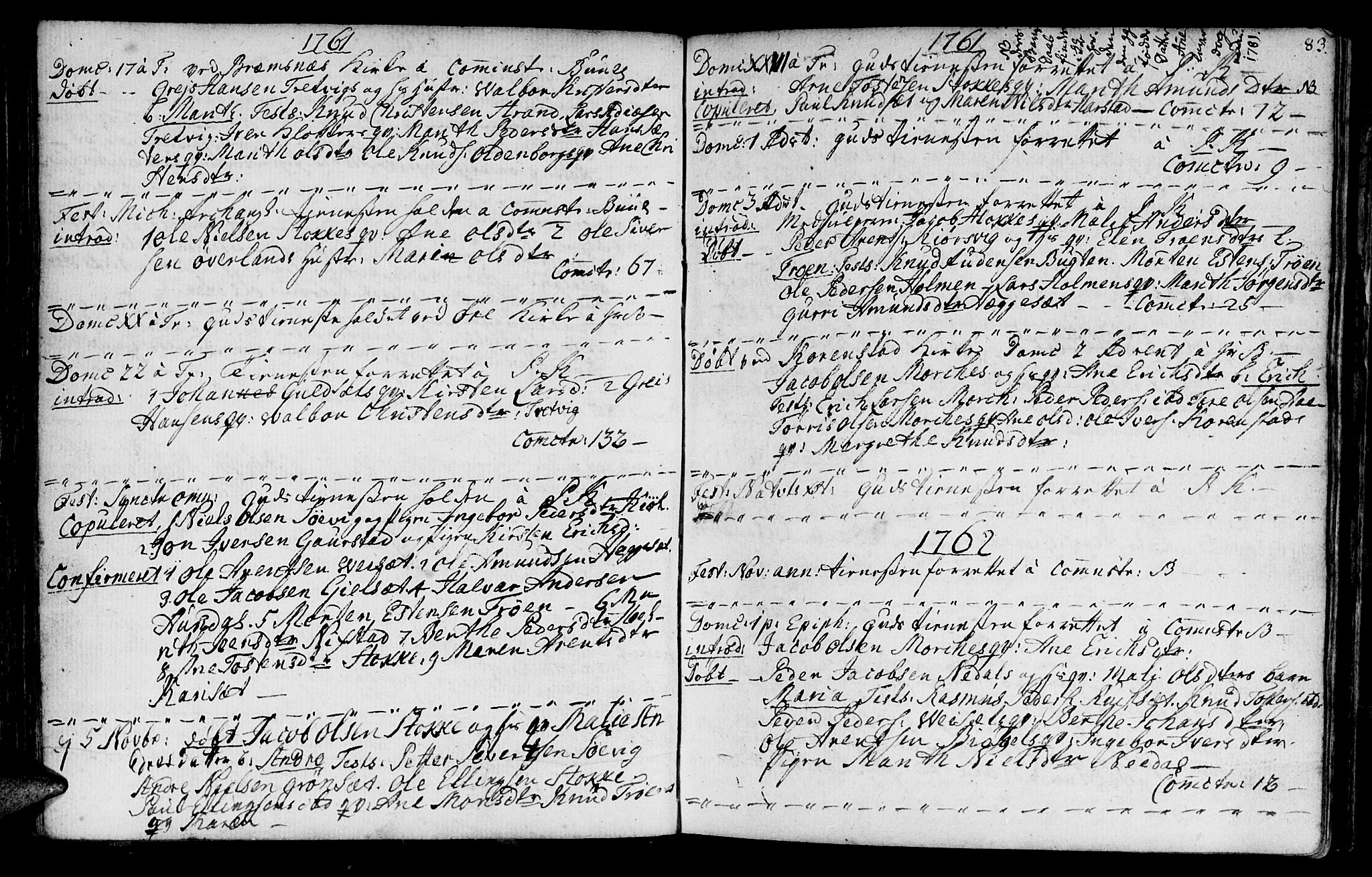 Ministerialprotokoller, klokkerbøker og fødselsregistre - Møre og Romsdal, AV/SAT-A-1454/568/L0798: Parish register (official) no. 568A07, 1753-1780, p. 82-83