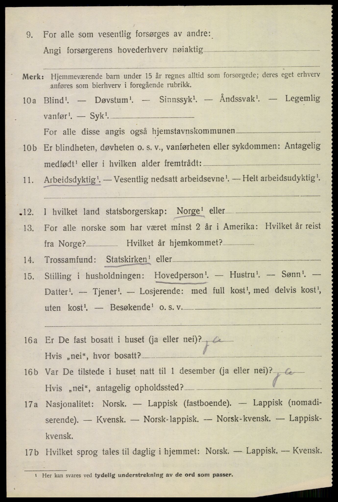 SAT, 1920 census for Skjerstad, 1920, p. 2150