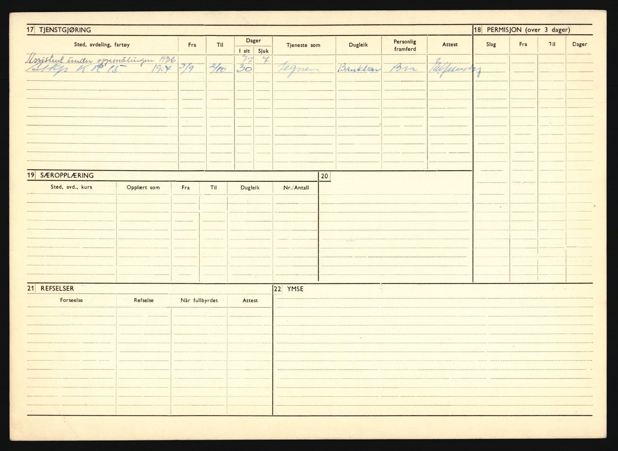 Forsvaret, Troms infanteriregiment nr. 16, AV/RA-RAFA-3146/P/Pa/L0020: Rulleblad for regimentets menige mannskaper, årsklasse 1936, 1936, p. 302