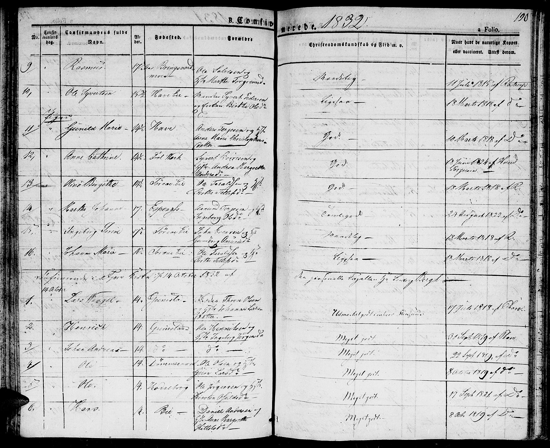 Fjære sokneprestkontor, SAK/1111-0011/F/Fa/L0002: Parish register (official) no. A 2, 1827-1839, p. 120