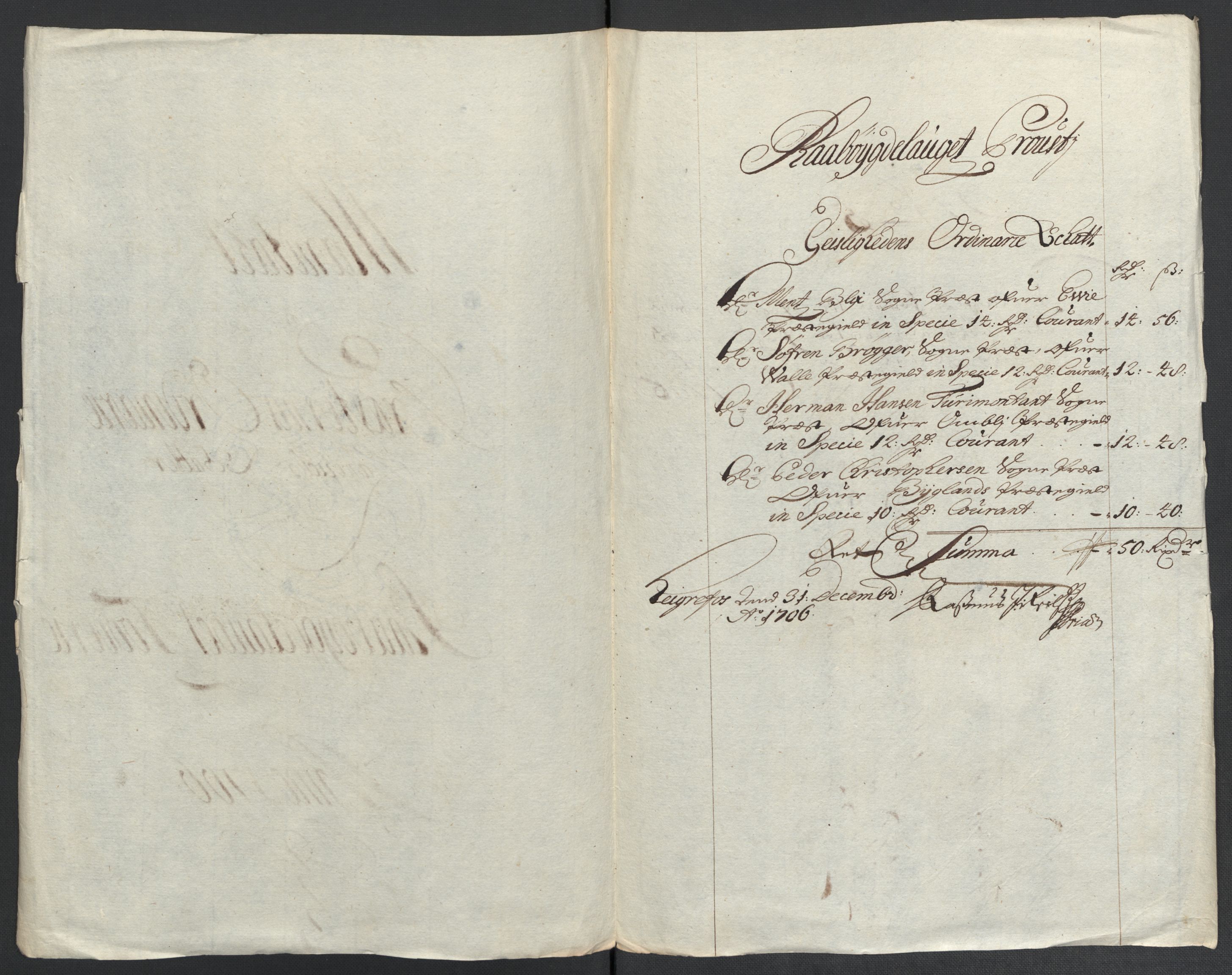 Rentekammeret inntil 1814, Reviderte regnskaper, Fogderegnskap, RA/EA-4092/R40/L2448: Fogderegnskap Råbyggelag, 1706-1708, p. 43