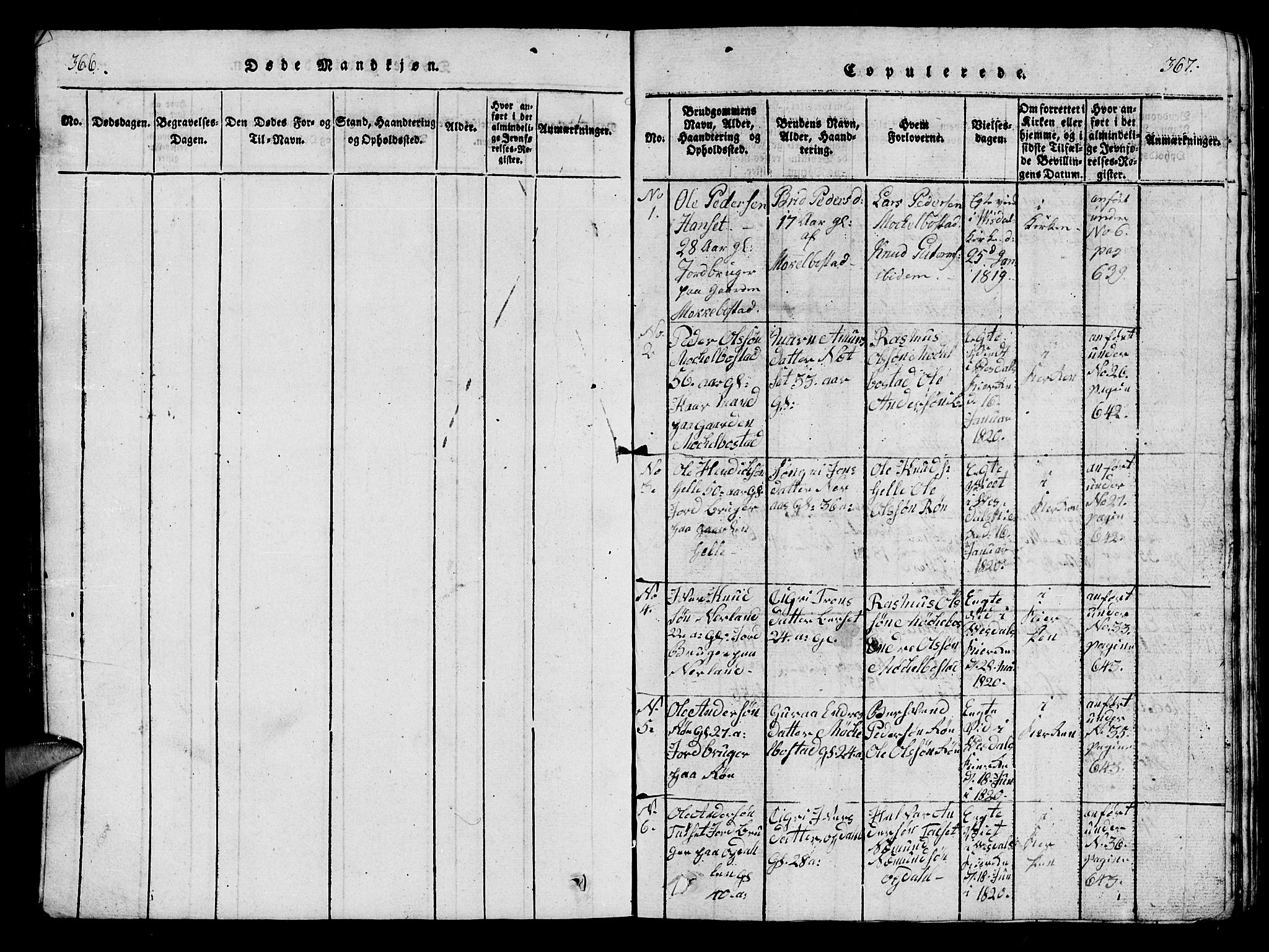 Ministerialprotokoller, klokkerbøker og fødselsregistre - Møre og Romsdal, SAT/A-1454/554/L0644: Parish register (copy) no. 554C01, 1818-1851, p. 366-367