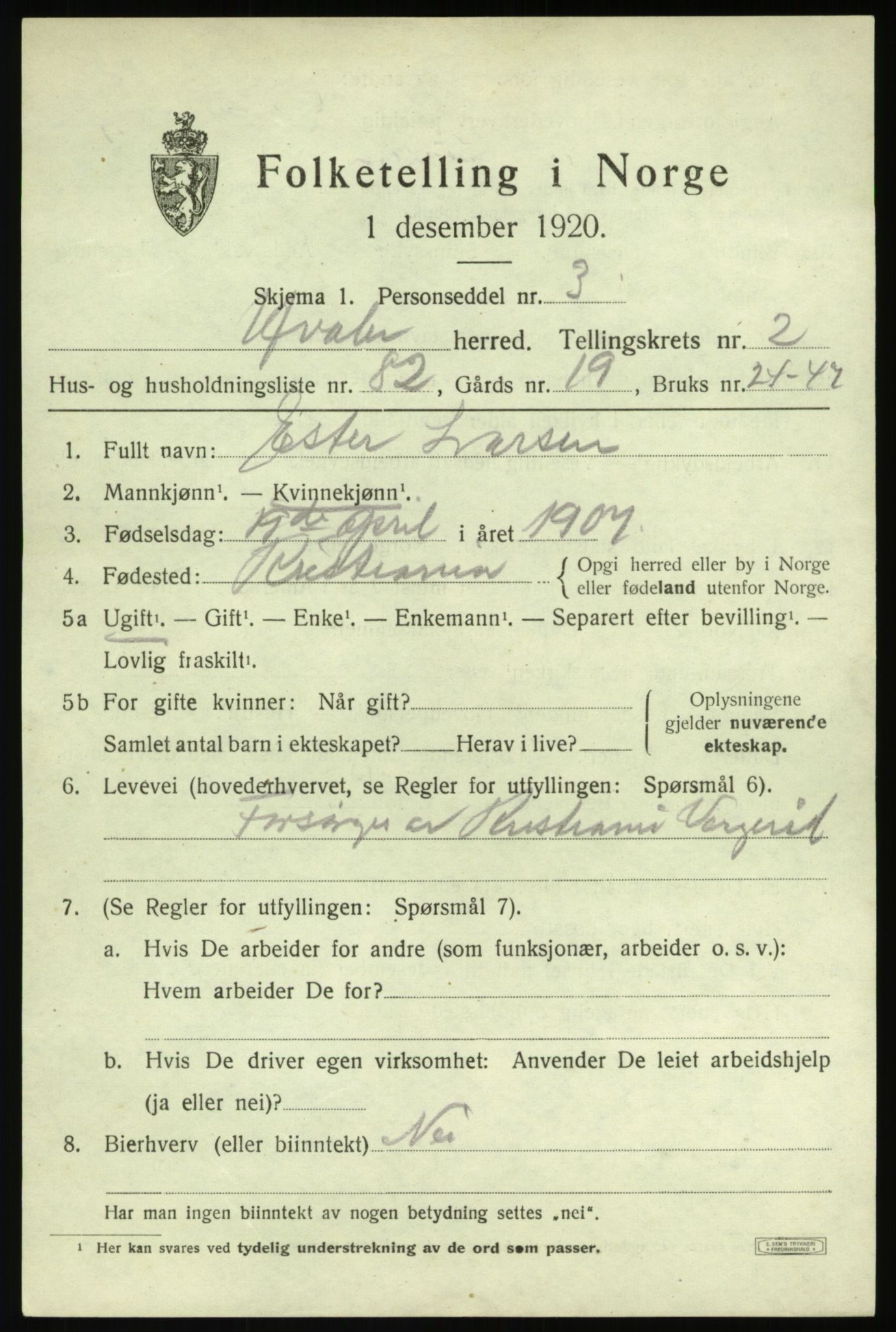 SAO, 1920 census for Hvaler, 1920, p. 4018