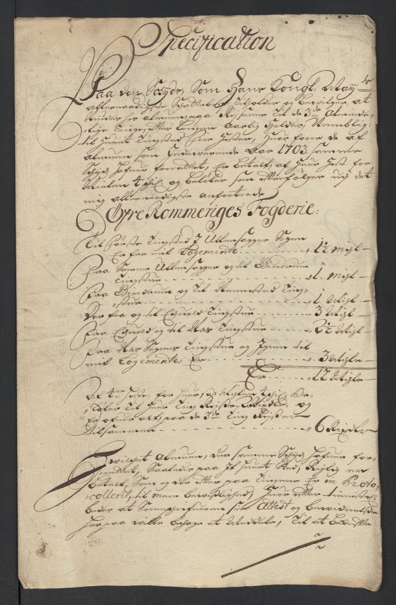 Rentekammeret inntil 1814, Reviderte regnskaper, Fogderegnskap, AV/RA-EA-4092/R12/L0716: Fogderegnskap Øvre Romerike, 1703, p. 305