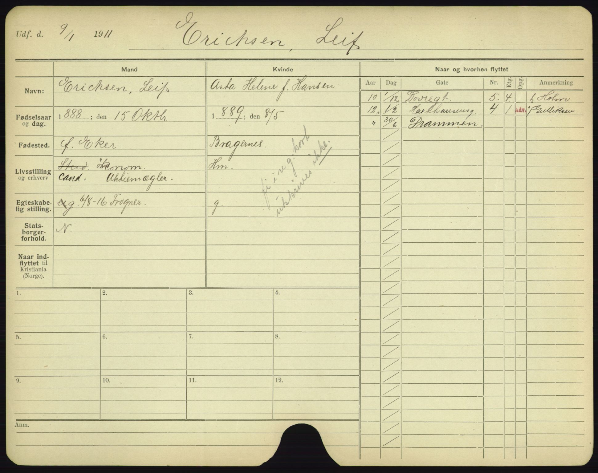 Oslo folkeregister, Registerkort, AV/SAO-A-11715/F/Fa/Fac/L0002: Menn, 1906-1914, p. 1128a