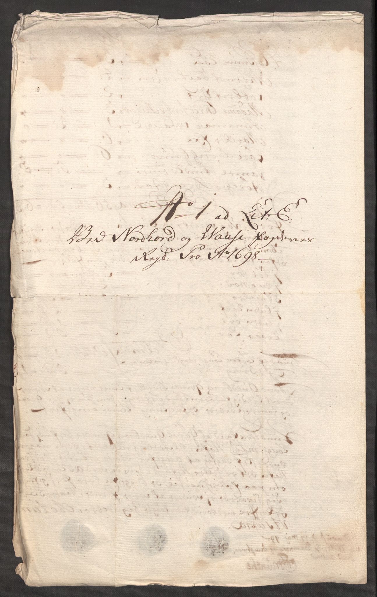 Rentekammeret inntil 1814, Reviderte regnskaper, Fogderegnskap, RA/EA-4092/R51/L3184: Fogderegnskap Nordhordland og Voss, 1698-1699, p. 154