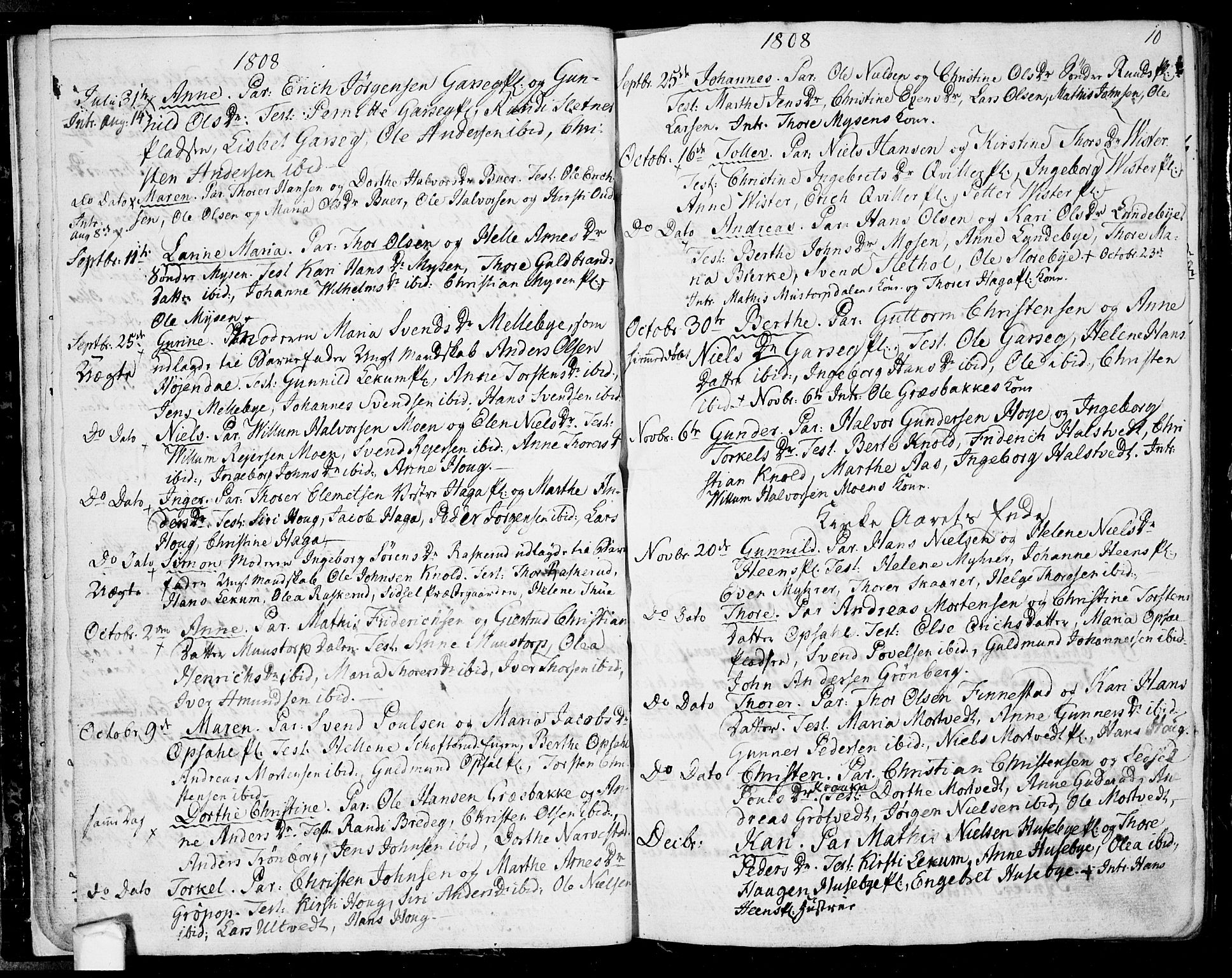 Eidsberg prestekontor Kirkebøker, AV/SAO-A-10905/F/Fa/L0006: Parish register (official) no. I 6, 1807-1814, p. 10