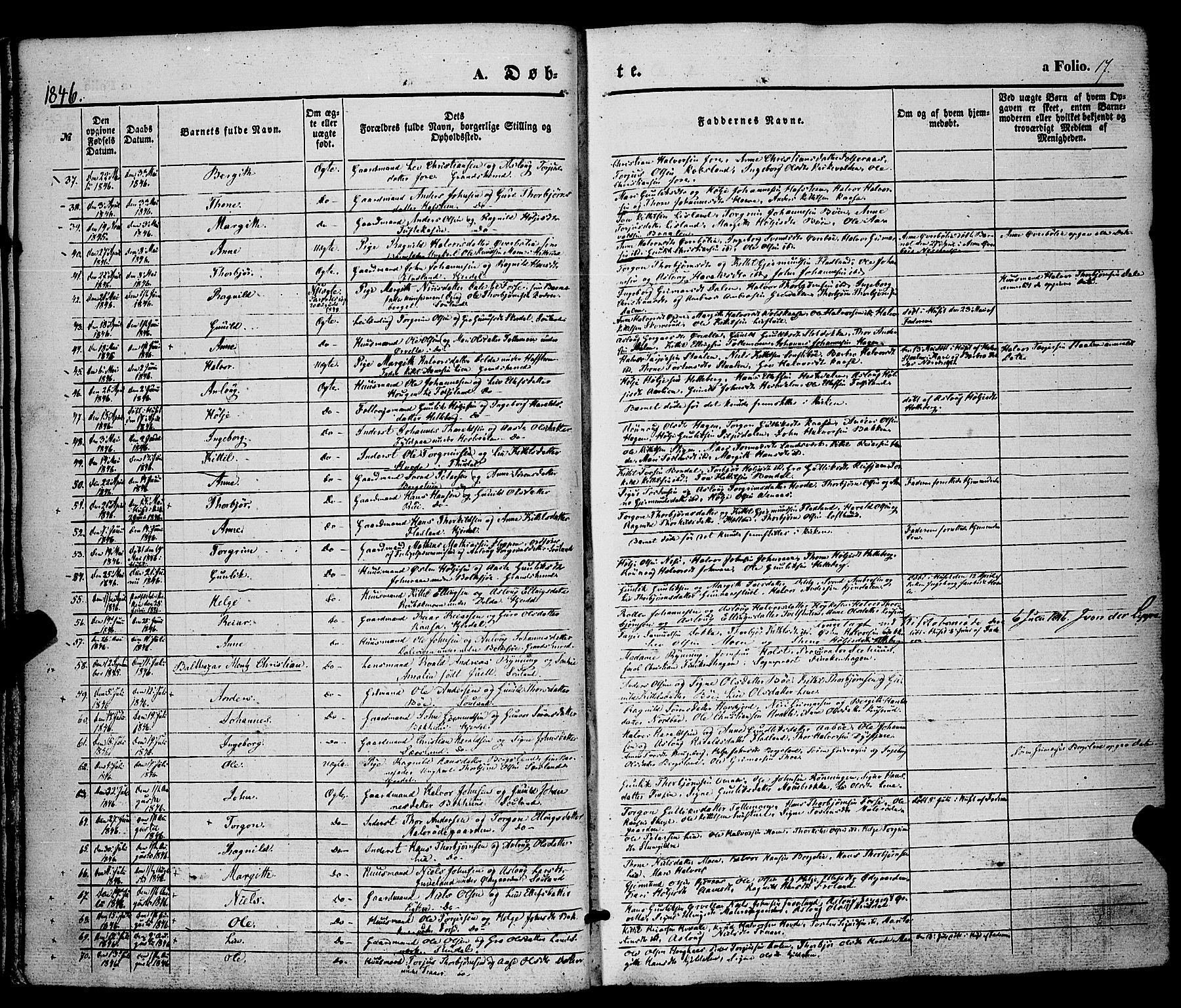 Hjartdal kirkebøker, SAKO/A-270/F/Fa/L0008: Parish register (official) no. I 8, 1844-1859, p. 17