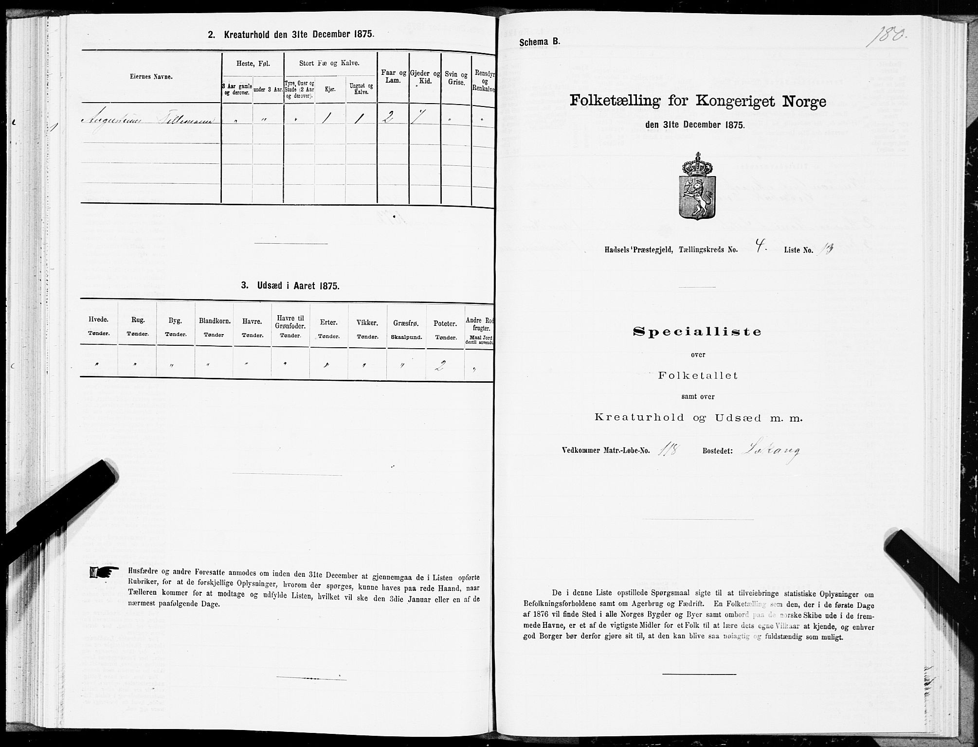 SAT, 1875 census for 1866P Hadsel, 1875, p. 2180