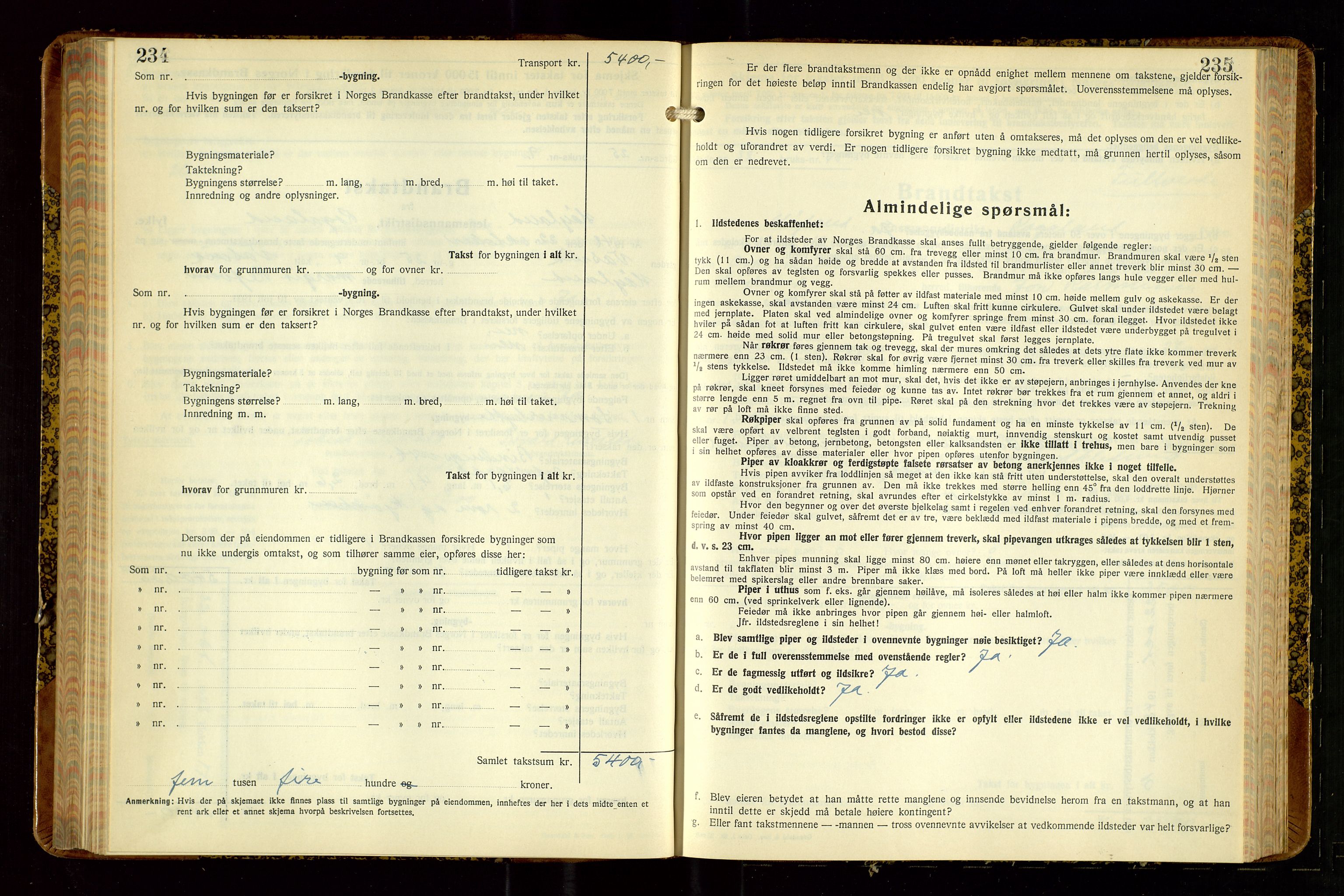 Høyland/Sandnes lensmannskontor, AV/SAST-A-100166/Gob/L0008: "Branntakstprotokoll", 1940-1952, p. 234-235