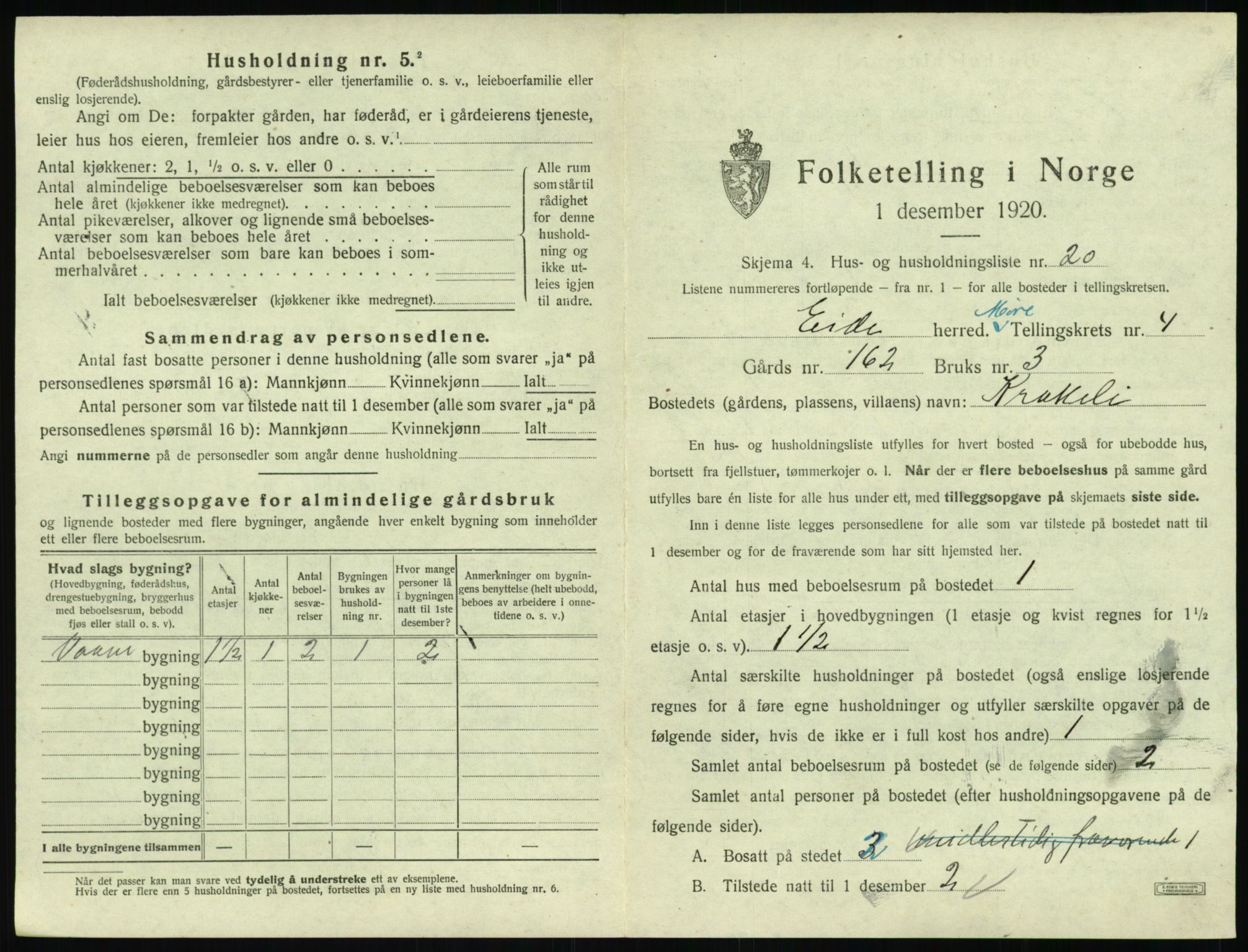 SAT, 1920 census for Eid (MR), 1920, p. 292