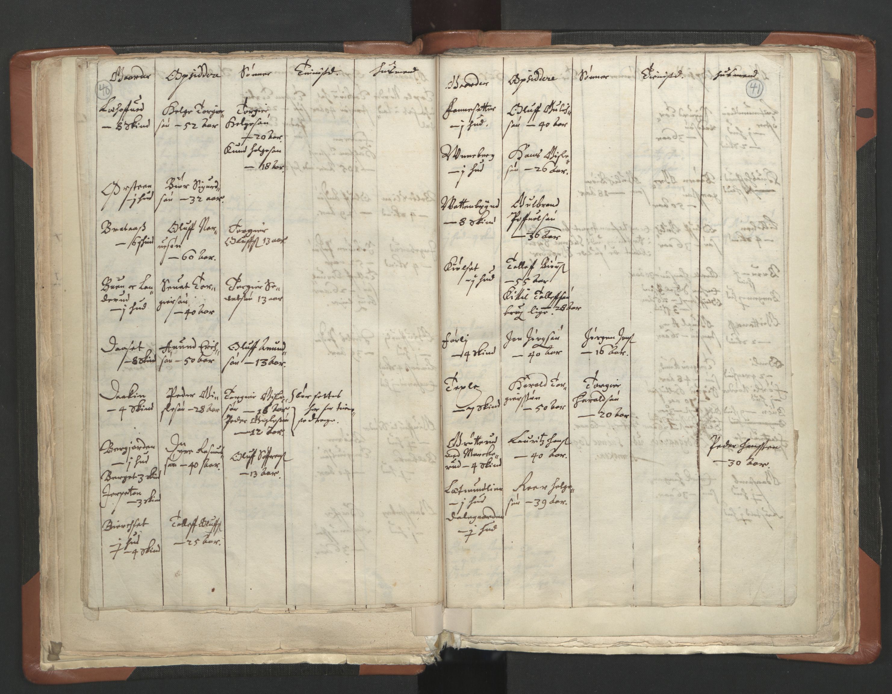 RA, Vicar's Census 1664-1666, no. 10: Tønsberg deanery, 1664-1666, p. 40-41